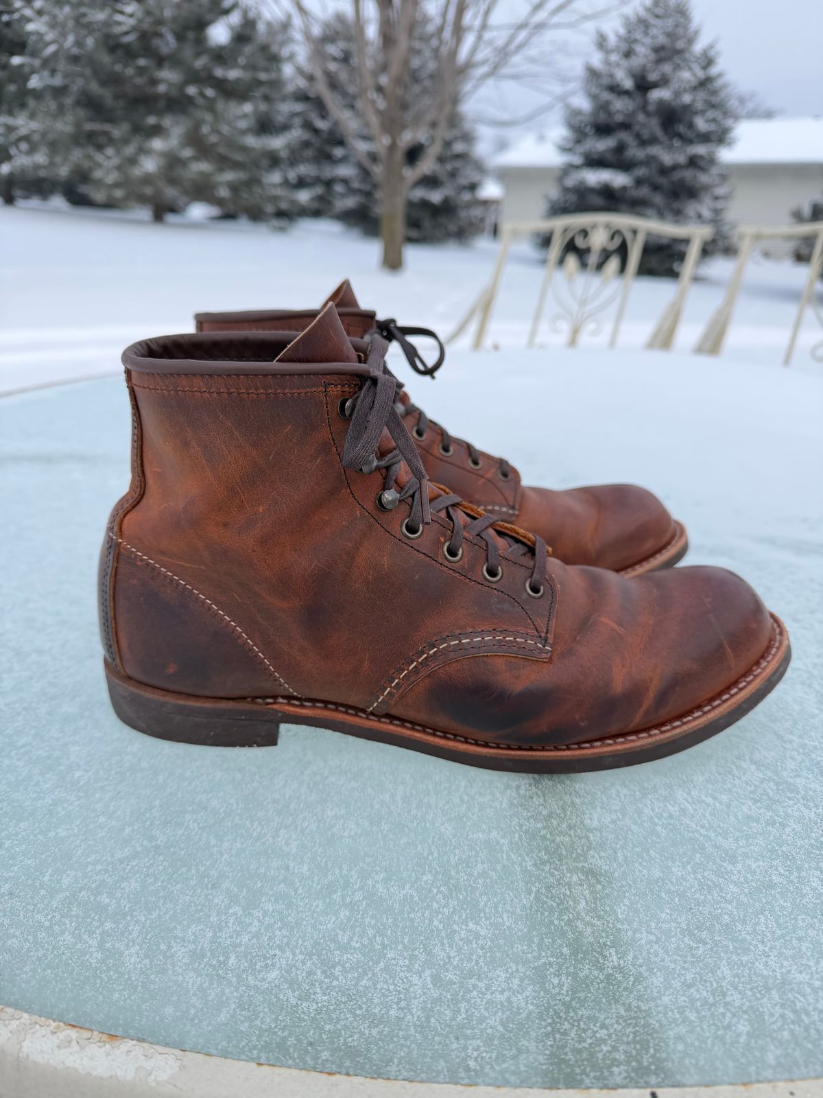 Photo by nasnurse on December 2, 2025 of the Red Wing Blacksmith in S.B. Foot Copper Rough and Tough.