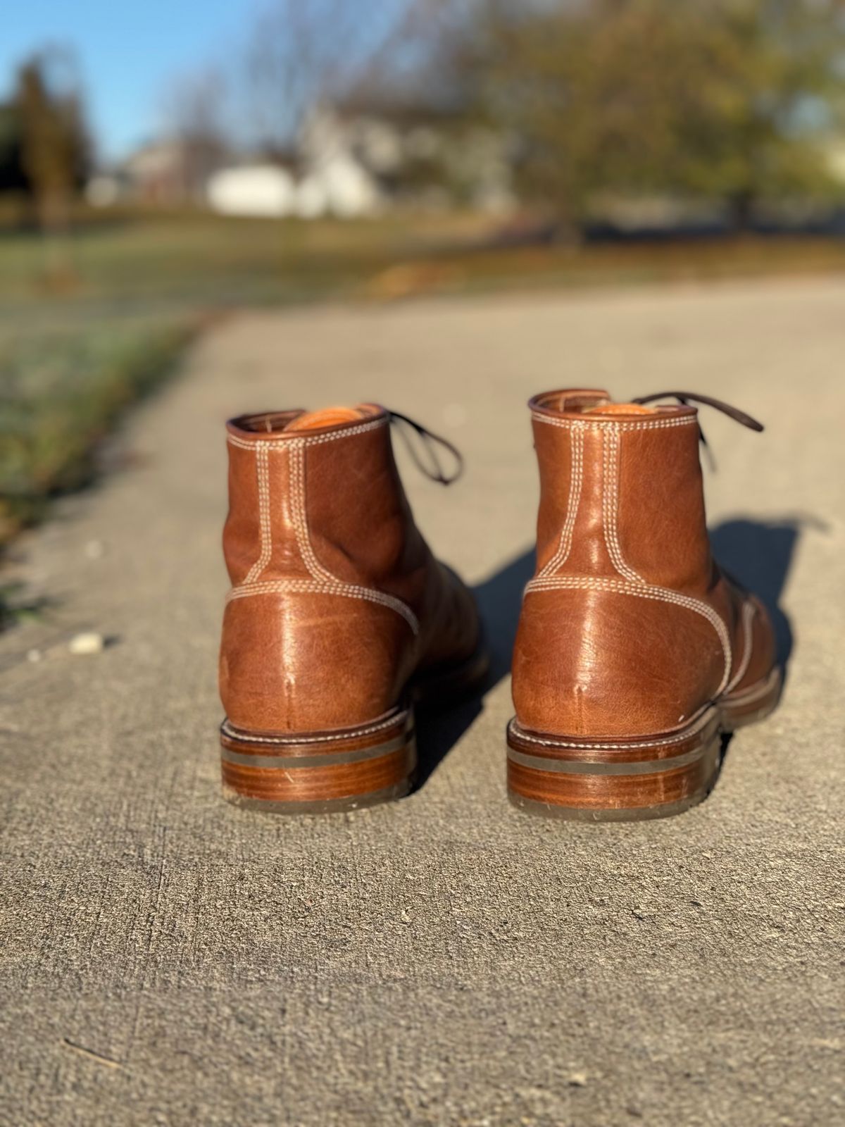 Photo by nasnurse on November 1, 2024 of the Caswell Boot Company Stanton in Maryam Kangaroo Washed Toscanello.