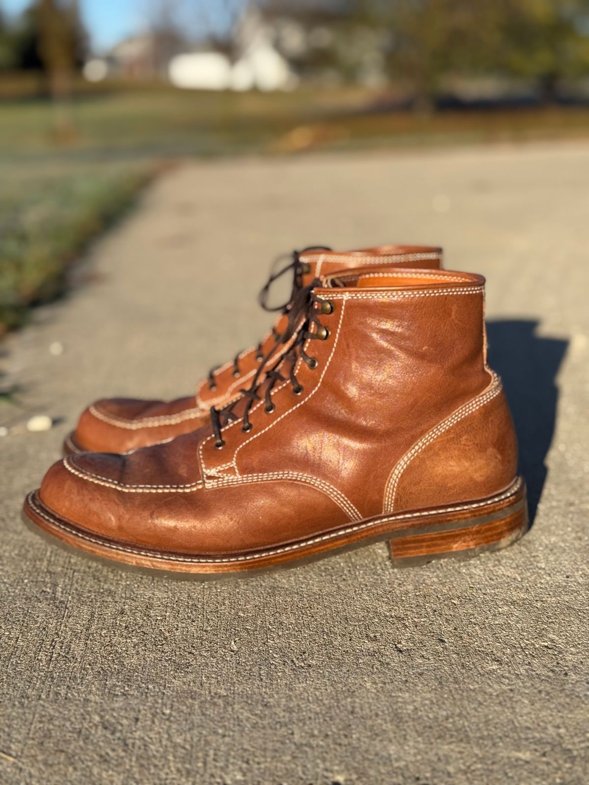 Photo by nasnurse on November 1, 2024 of the Caswell Boot Company Stanton in Maryam Kangaroo Washed Toscanello.