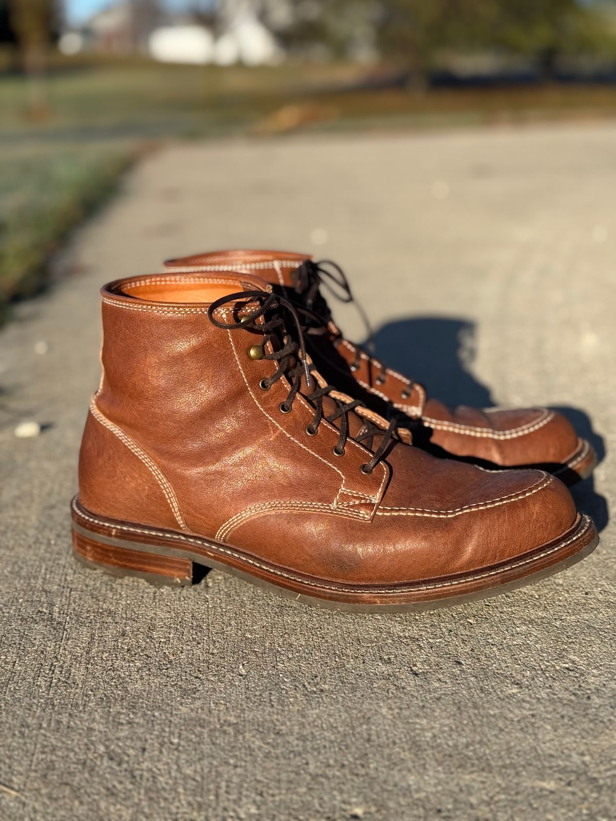 Photo by nasnurse on November 1, 2024 of the Caswell Boot Company Stanton in Maryam Kangaroo Washed Toscanello.