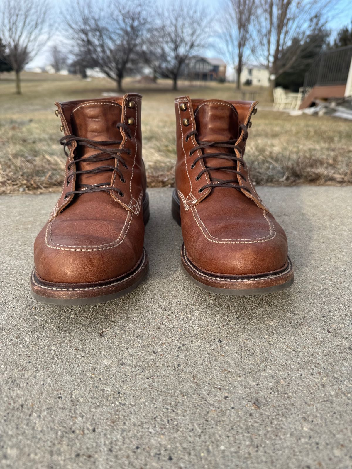 Photo by nasnurse on January 4, 2025 of the Caswell Boot Company Stanton in Maryam Kangaroo Washed Toscanello.