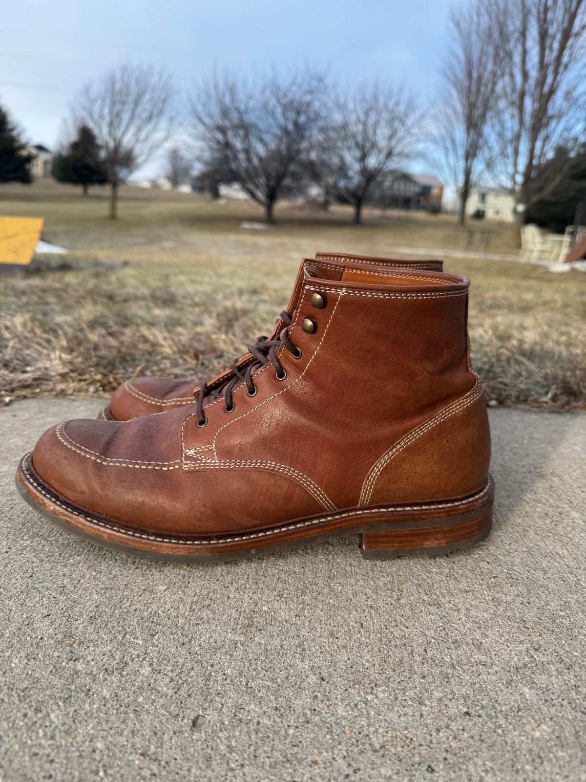 Photo by nasnurse on January 4, 2025 of the Caswell Boot Company Stanton in Maryam Kangaroo Washed Toscanello.