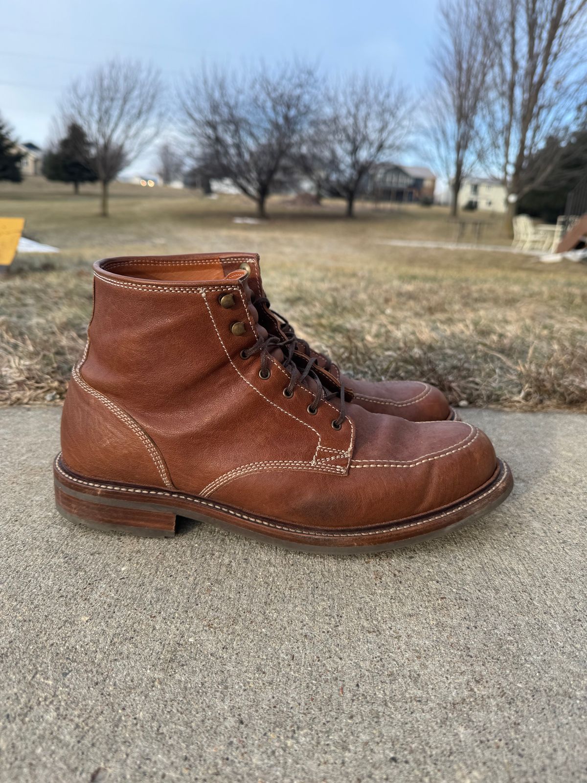 Photo by nasnurse on January 4, 2025 of the Caswell Boot Company Stanton in Maryam Kangaroo Washed Toscanello.