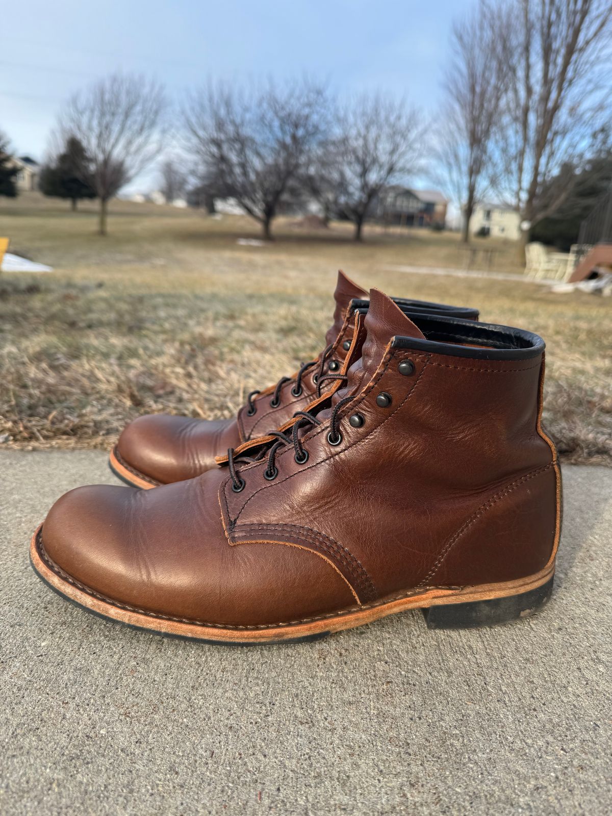 Photo by nasnurse on January 4, 2025 of the Red Wing Beckman in S.B. Foot Cigar Excalibur.