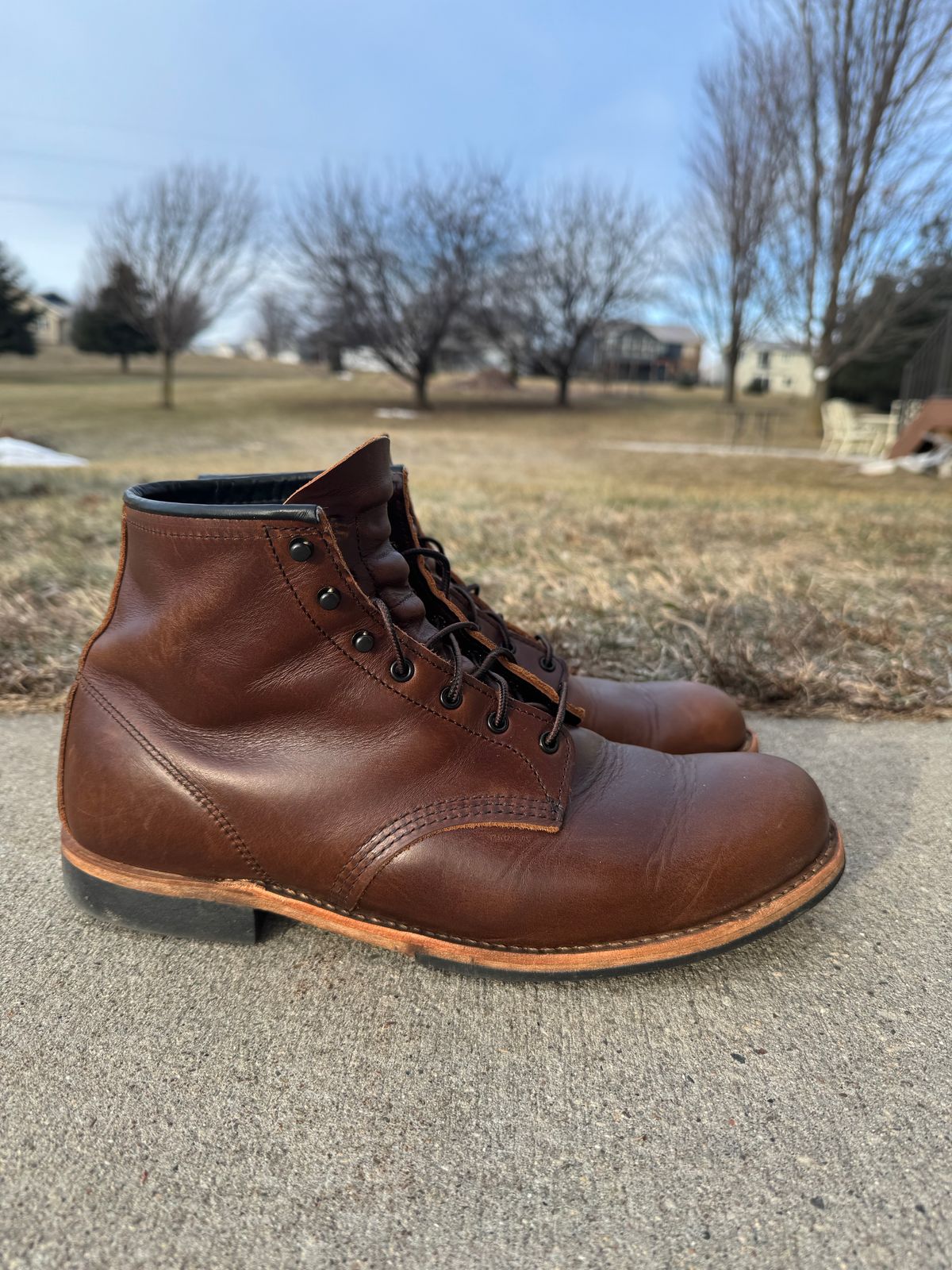 Photo by nasnurse on January 4, 2025 of the Red Wing Beckman in S.B. Foot Cigar Excalibur.