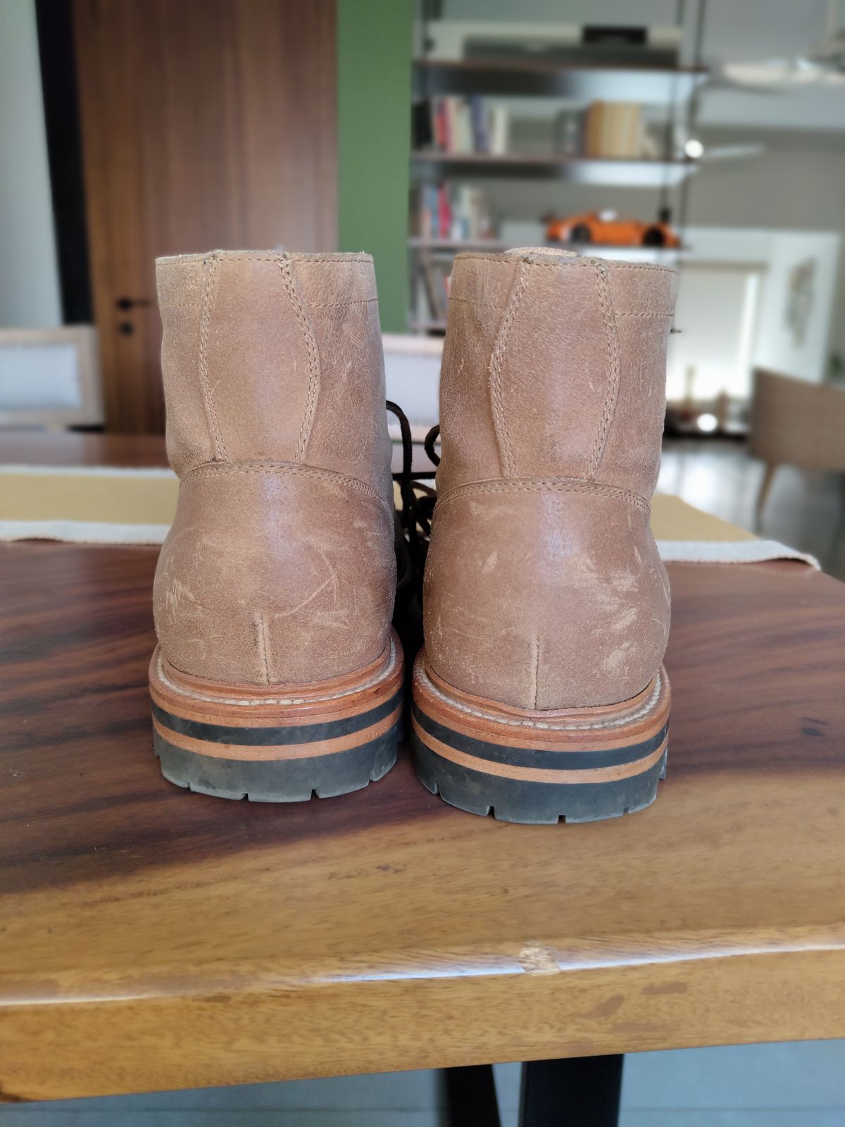 Photo by agogo on February 2, 2023 of the Grant Stone Diesel Boot in C.F. Stead Natural Waxy Commander Suede.