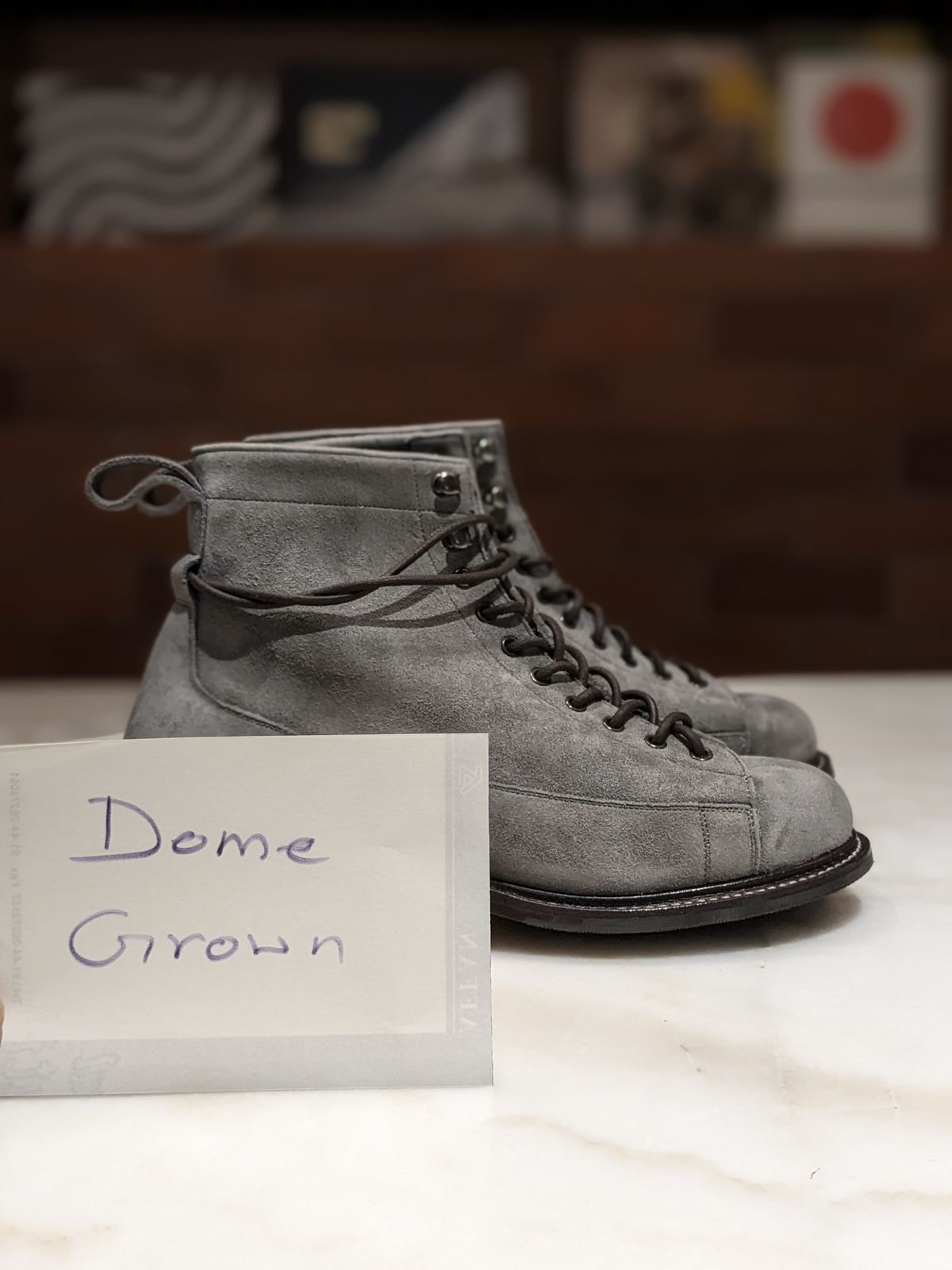 Photo by thereluctantshoemaker on November 5, 2023 of the Bridlen Monkey Boot in C.F. Stead Baltic Kudu Reverse.