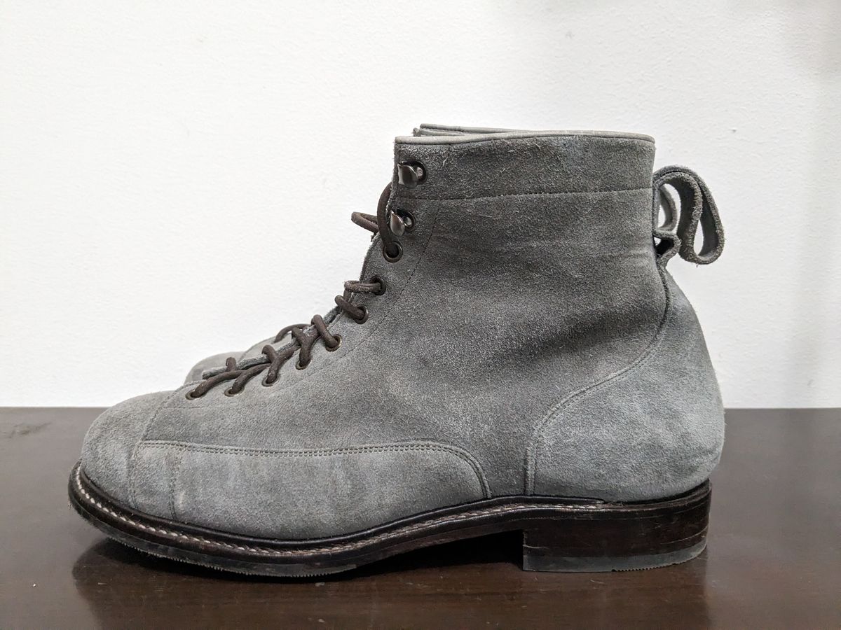 Photo by thereluctantshoemaker on January 1, 2024 of the Bridlen Monkey Boot in C.F. Stead Baltic Kudu Reverse.