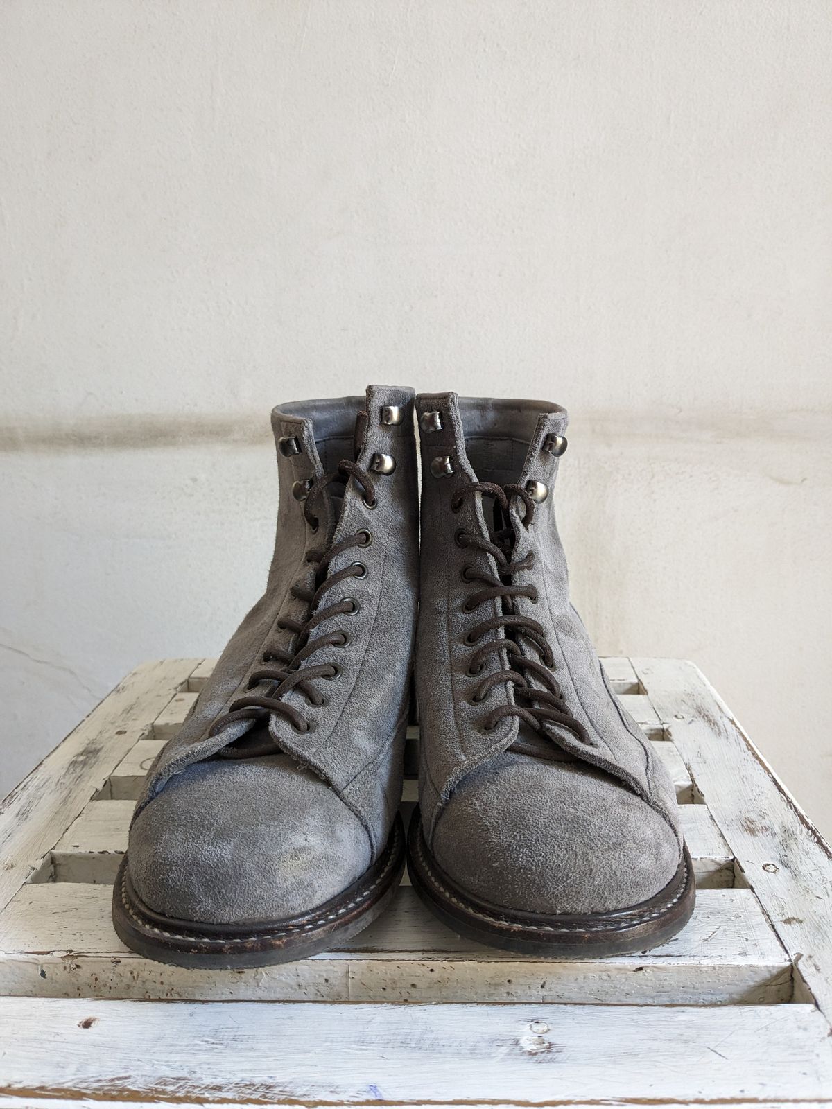 Photo by thereluctantshoemaker on March 1, 2024 of the Bridlen Monkey Boot in C.F. Stead Baltic Kudu Reverse.