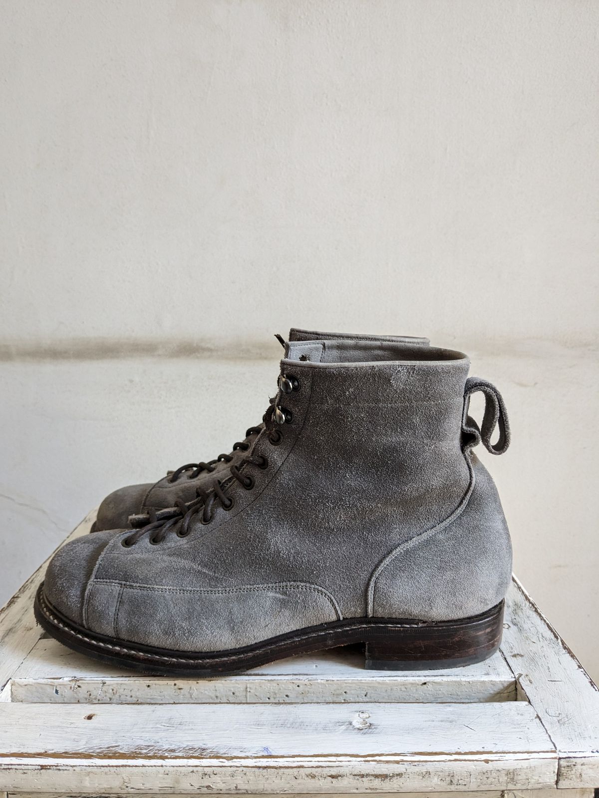 Photo by thereluctantshoemaker on March 1, 2024 of the Bridlen Monkey Boot in C.F. Stead Baltic Kudu Reverse.