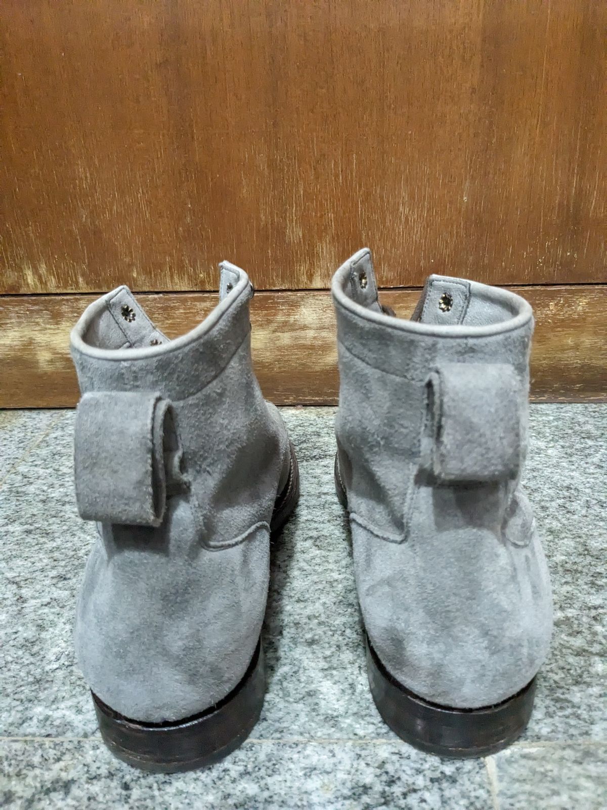 Photo by thereluctantshoemaker on April 4, 2024 of the Bridlen Monkey Boot in C.F. Stead Baltic Kudu Reverse.
