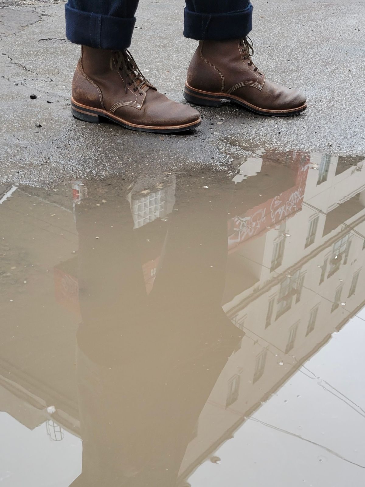 Photo by Behethan on January 3, 2023 of the Viberg Boondocker in Horween Marine Field Roughout.