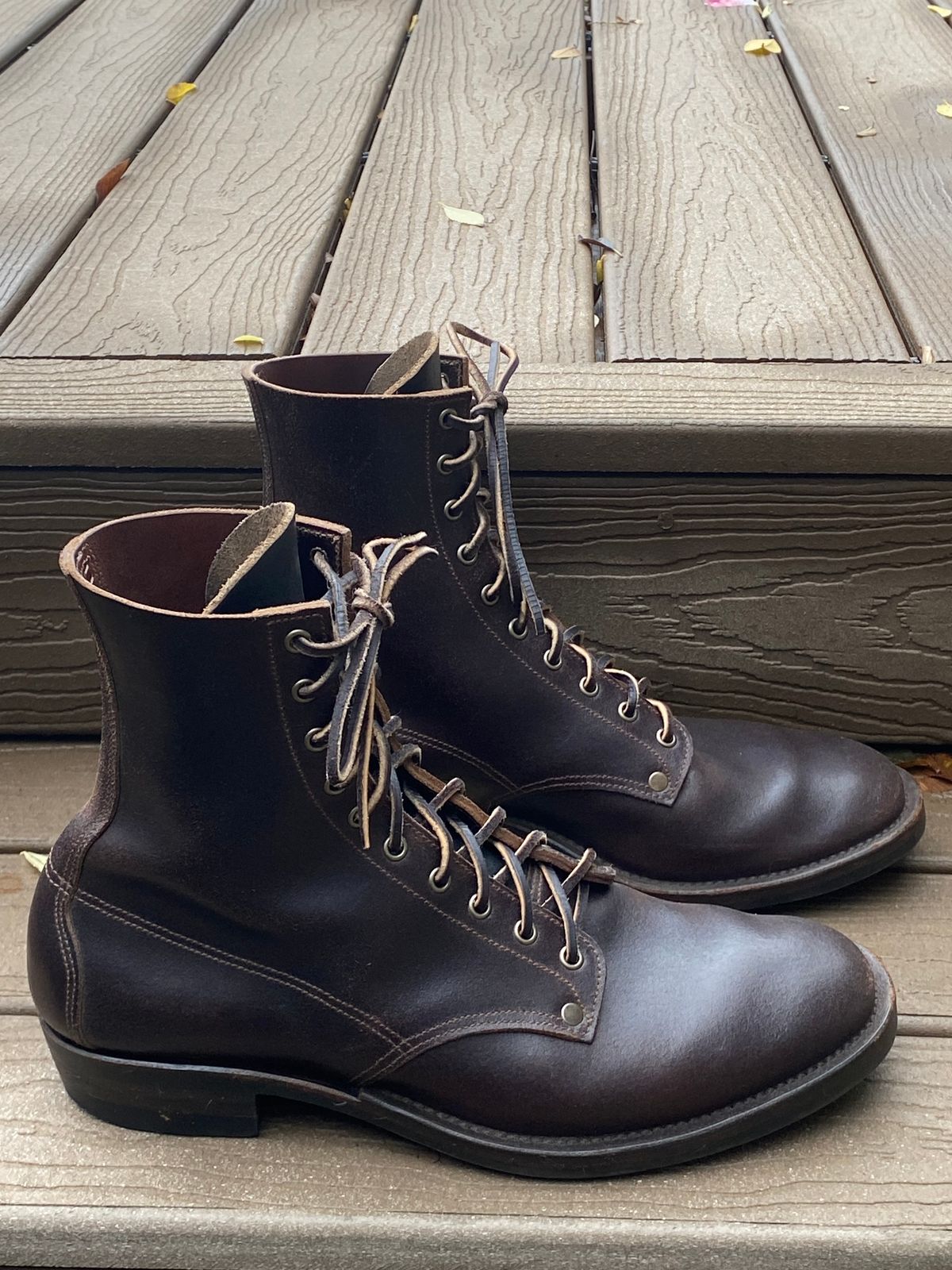 Photo by Behethan on November 5, 2024 of the NF Bootmaker Belmont Boot in Horween Brown Courtland Chromexcel.