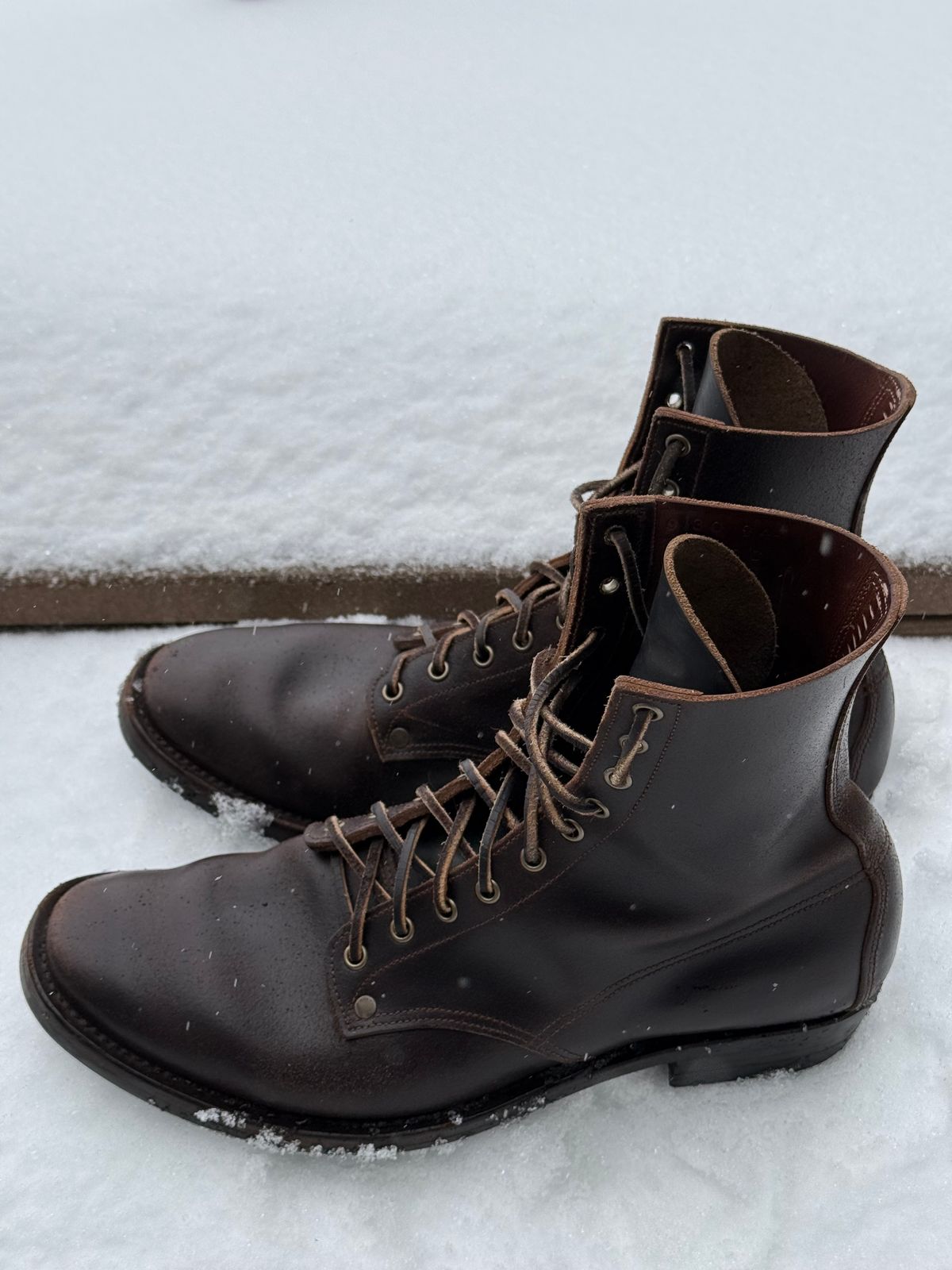 Photo by Behethan on January 5, 2025 of the NF Bootmaker Belmont Boot in Horween Brown Courtland Chromexcel.