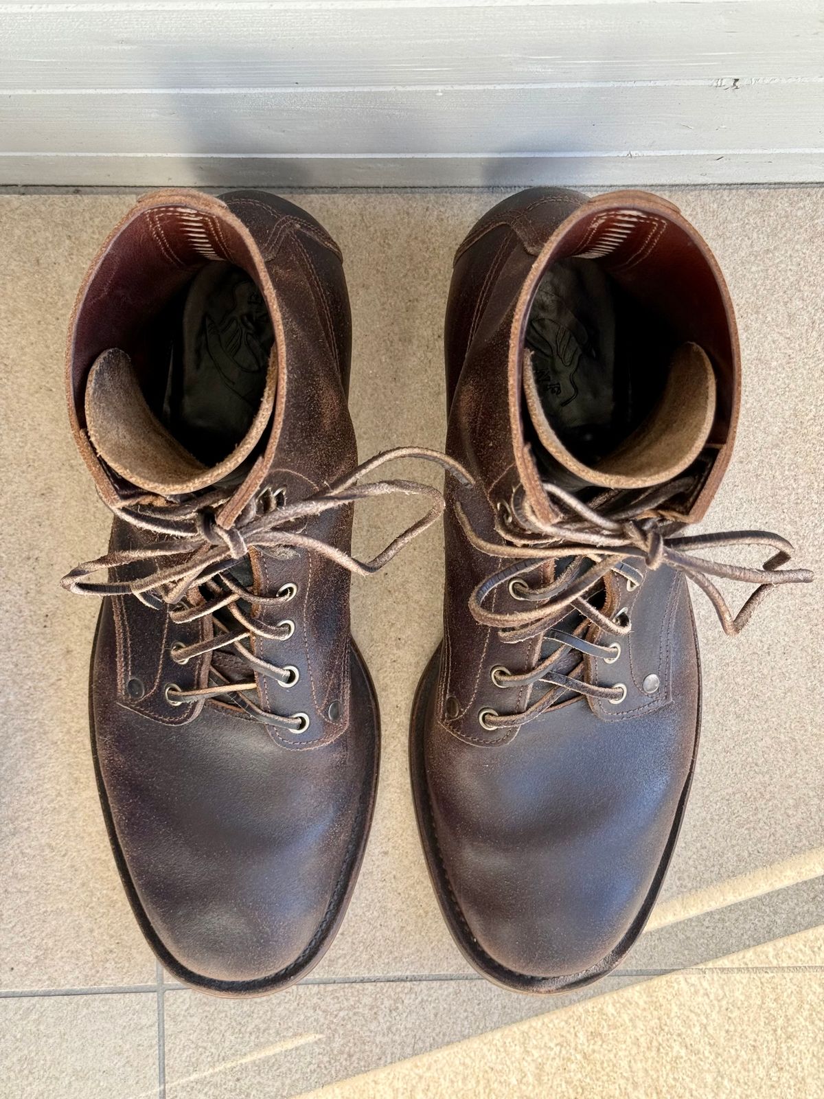 Photo by Behethan on April 5, 2025 of the NF Bootmaker Belmont Boot in Horween Brown Courtland Chromexcel.