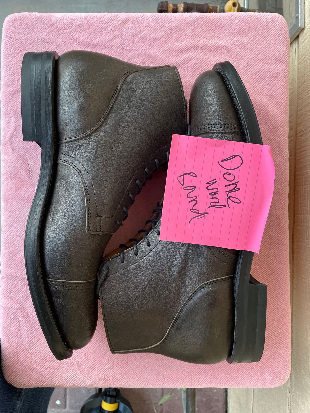 Photo by grantsyourguy on October 11, 2023 of the Viberg Service Boot BCT in Black Camel.