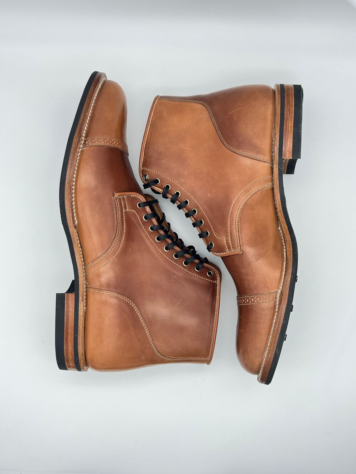 Photo by Thebootbum on October 5, 2022 of the Viberg Service Boot BCT in Horween Natural Shell Cordovan.