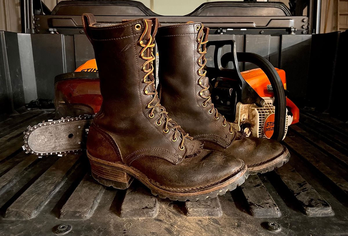 Photo by Lumberman on April 28, 2023 of the Nicks Hot Shot in Seidel Chocolate Oil Tan Roughout.