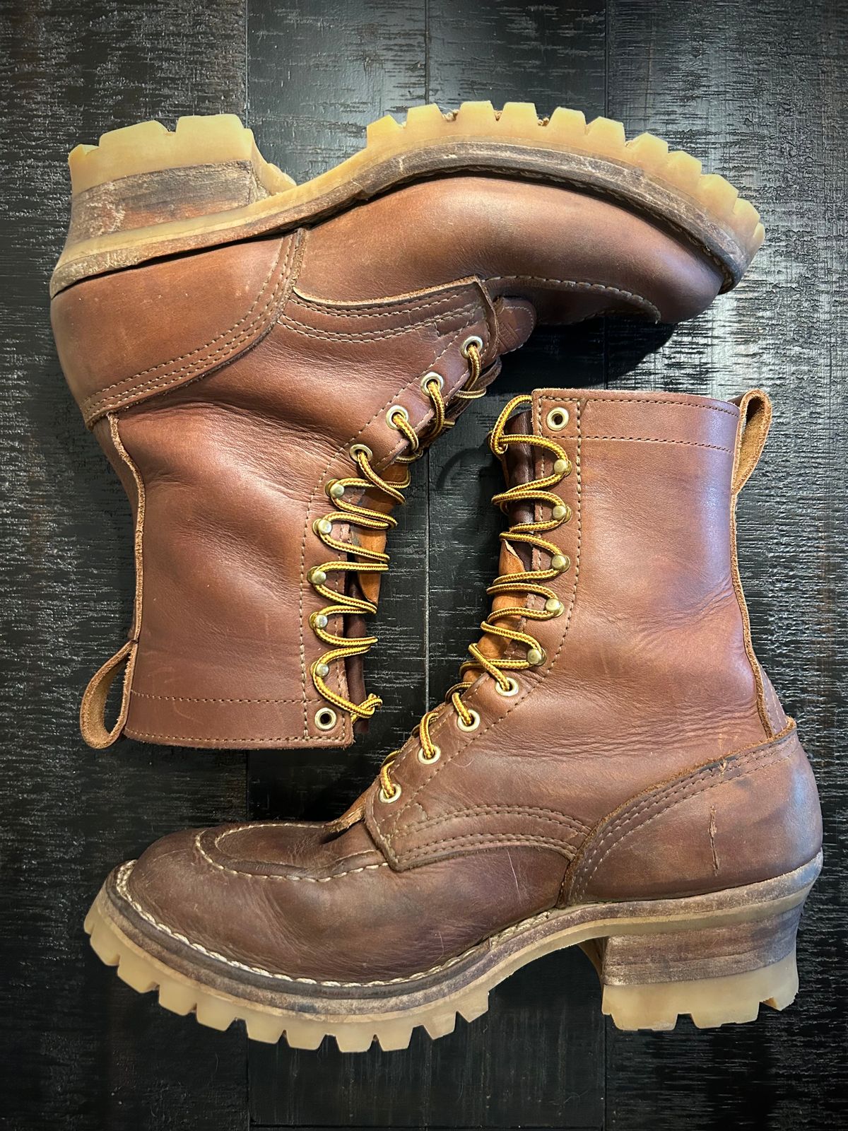 Photo by Lumberman on December 3, 2023 of the Nicks Moc Toe in Seidel 1964 Brown.