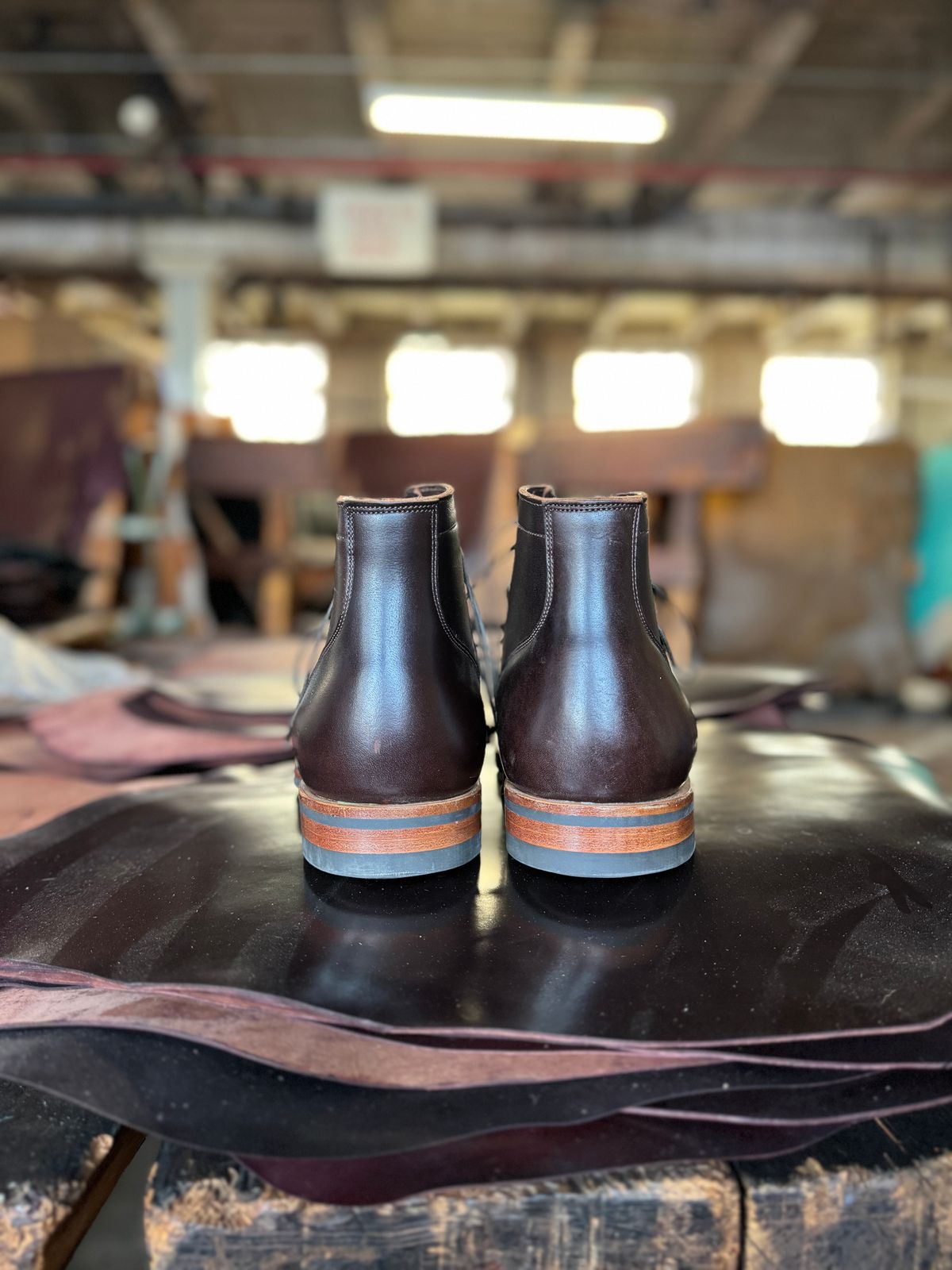 Photo by cordoman on October 4, 2023 of the Viberg Service Boot in Horween Brown Wooly.