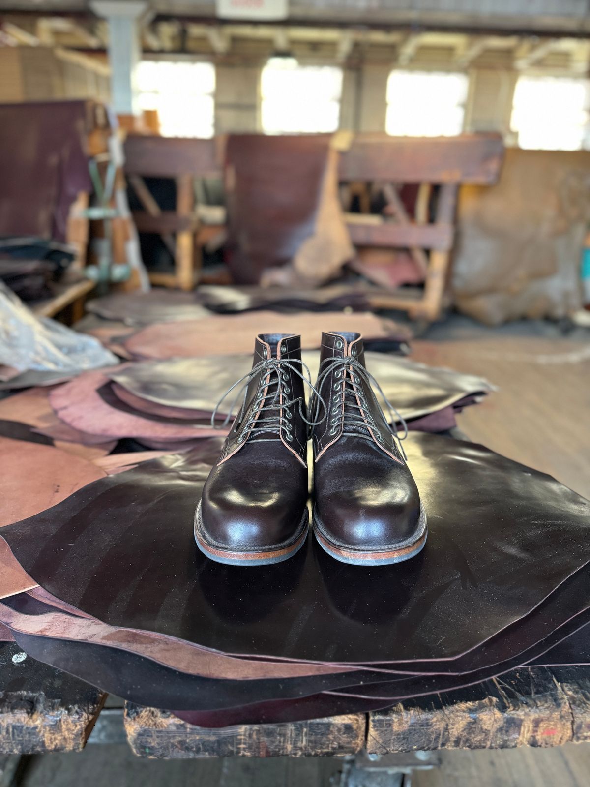 Photo by cordoman on October 4, 2023 of the Viberg Service Boot in Horween Brown Wooly.