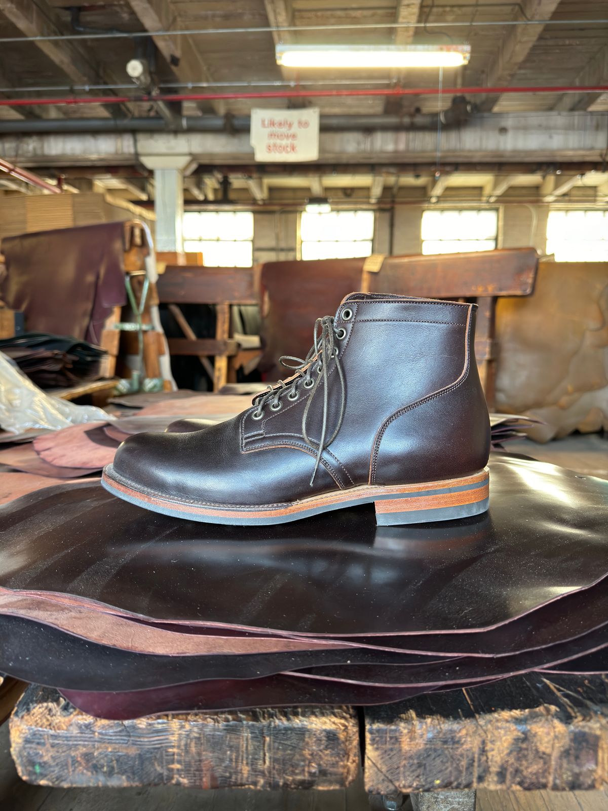 Photo by cordoman on October 4, 2023 of the Viberg Service Boot in Horween Brown Wooly.