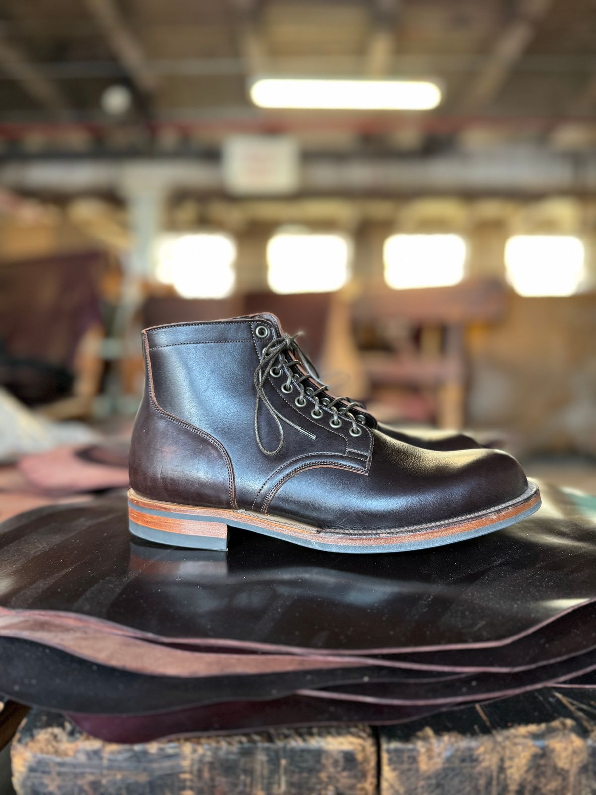 Photo by cordoman on October 4, 2023 of the Viberg Service Boot in Horween Brown Wooly.