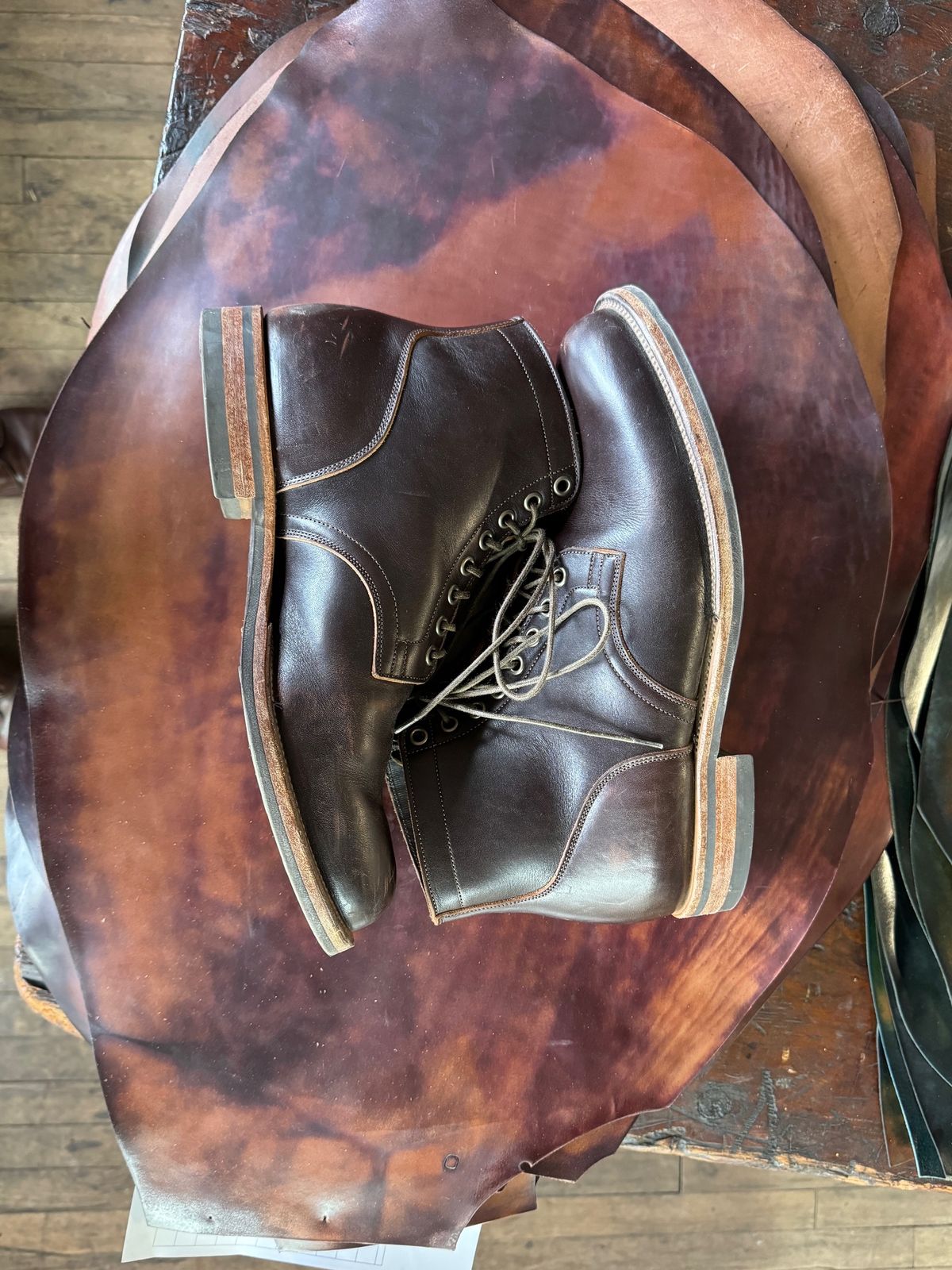 Photo by cordoman on November 6, 2023 of the Viberg Service Boot in Horween Brown Wooly.