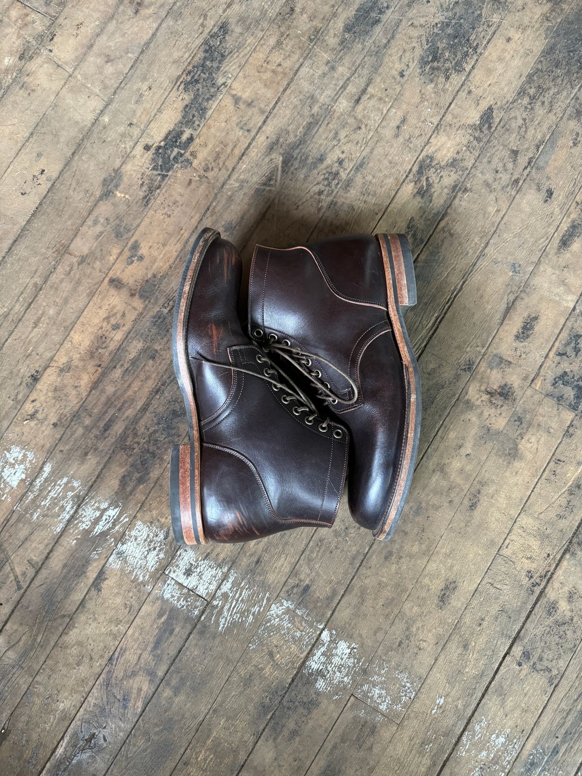 Photo by cordoman on December 4, 2023 of the Viberg Service Boot in Horween Brown Wooly.