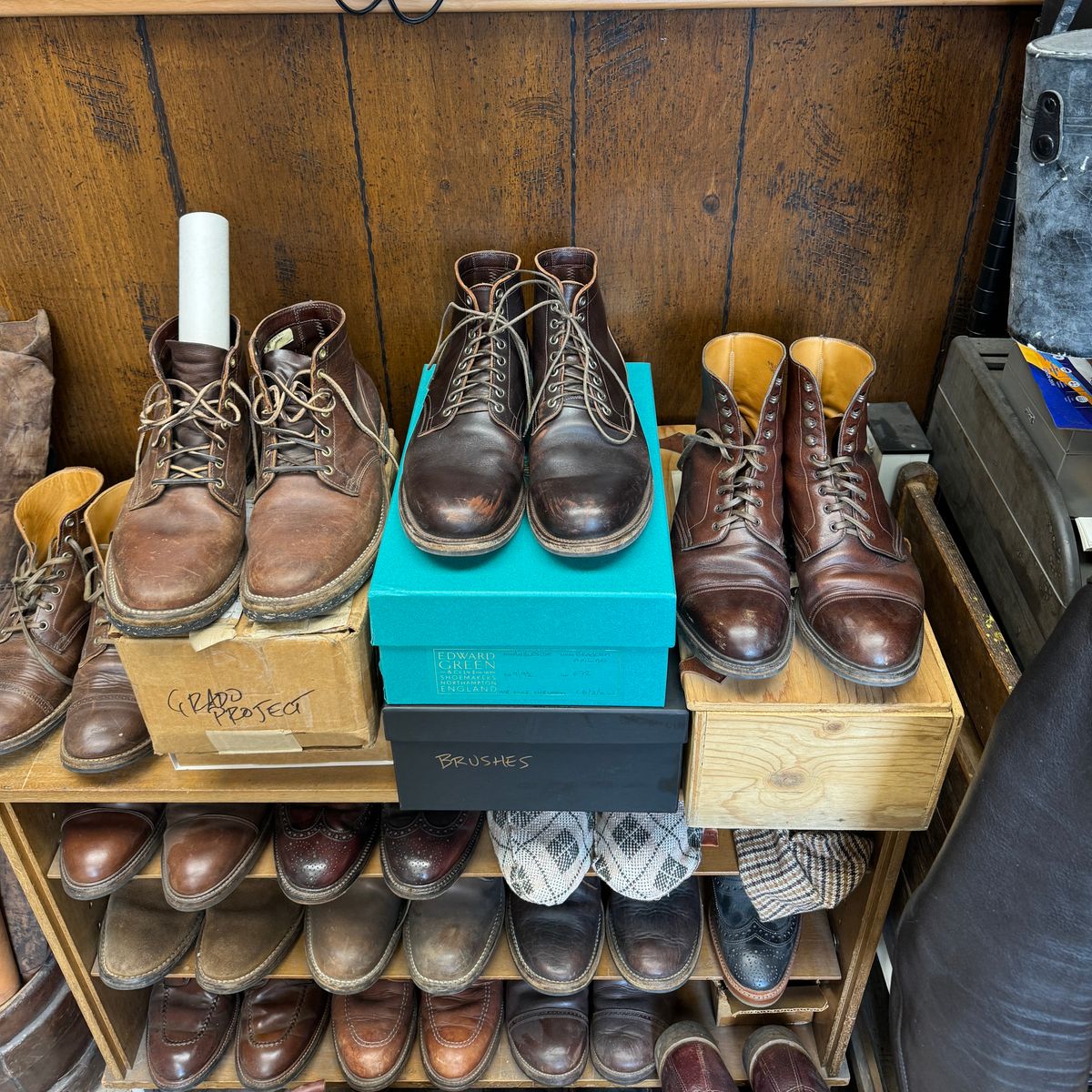 Photo by cordoman on January 5, 2024 of the Viberg Service Boot in Horween Brown Wooly.