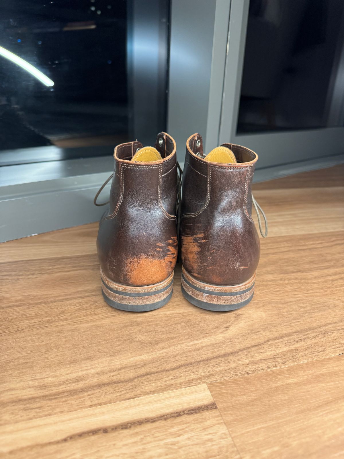 Photo by cordoman on March 6, 2024 of the Viberg Service Boot in Horween Brown Wooly.