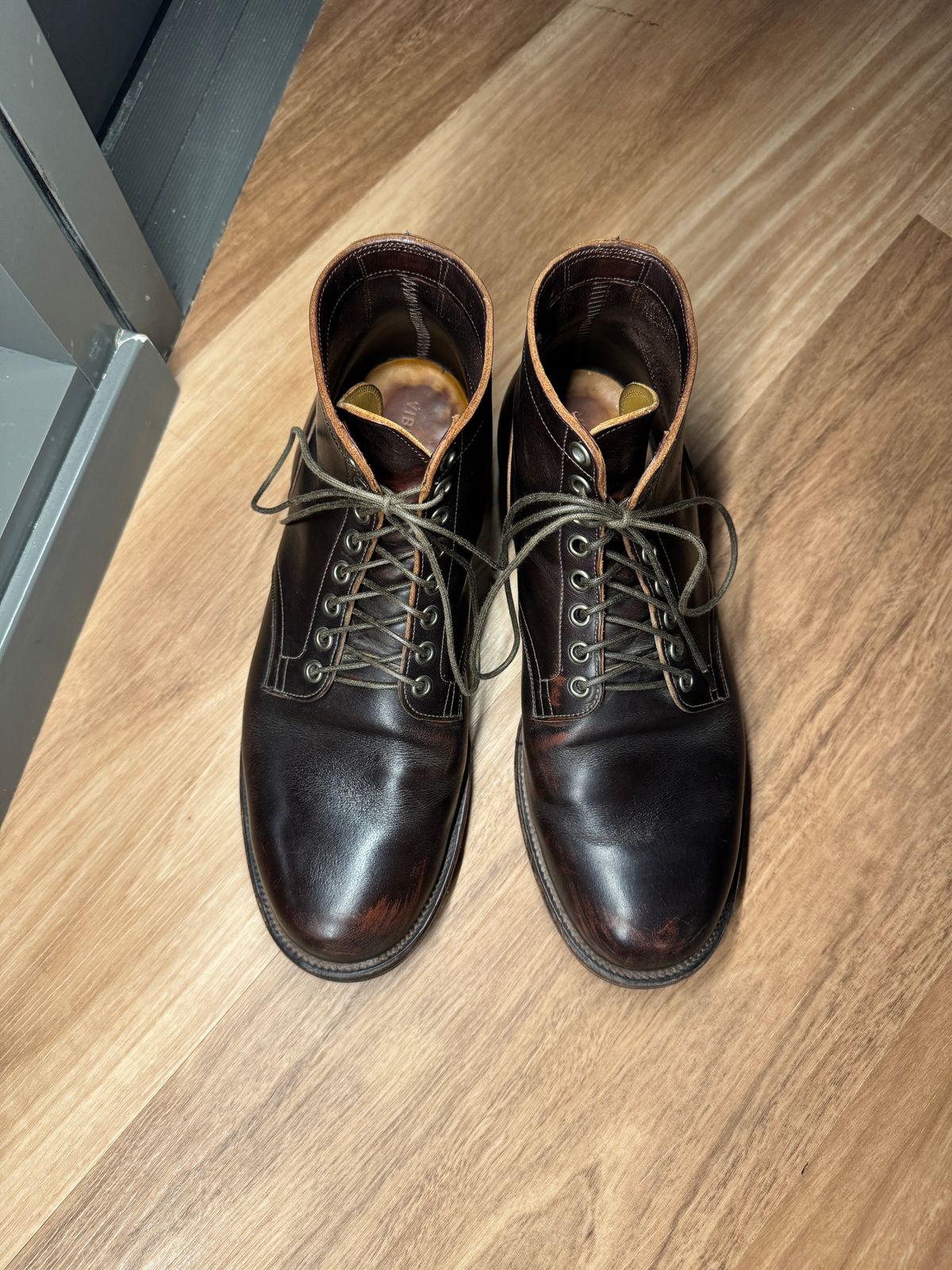 Photo by cordoman on March 6, 2024 of the Viberg Service Boot in Horween Brown Wooly.