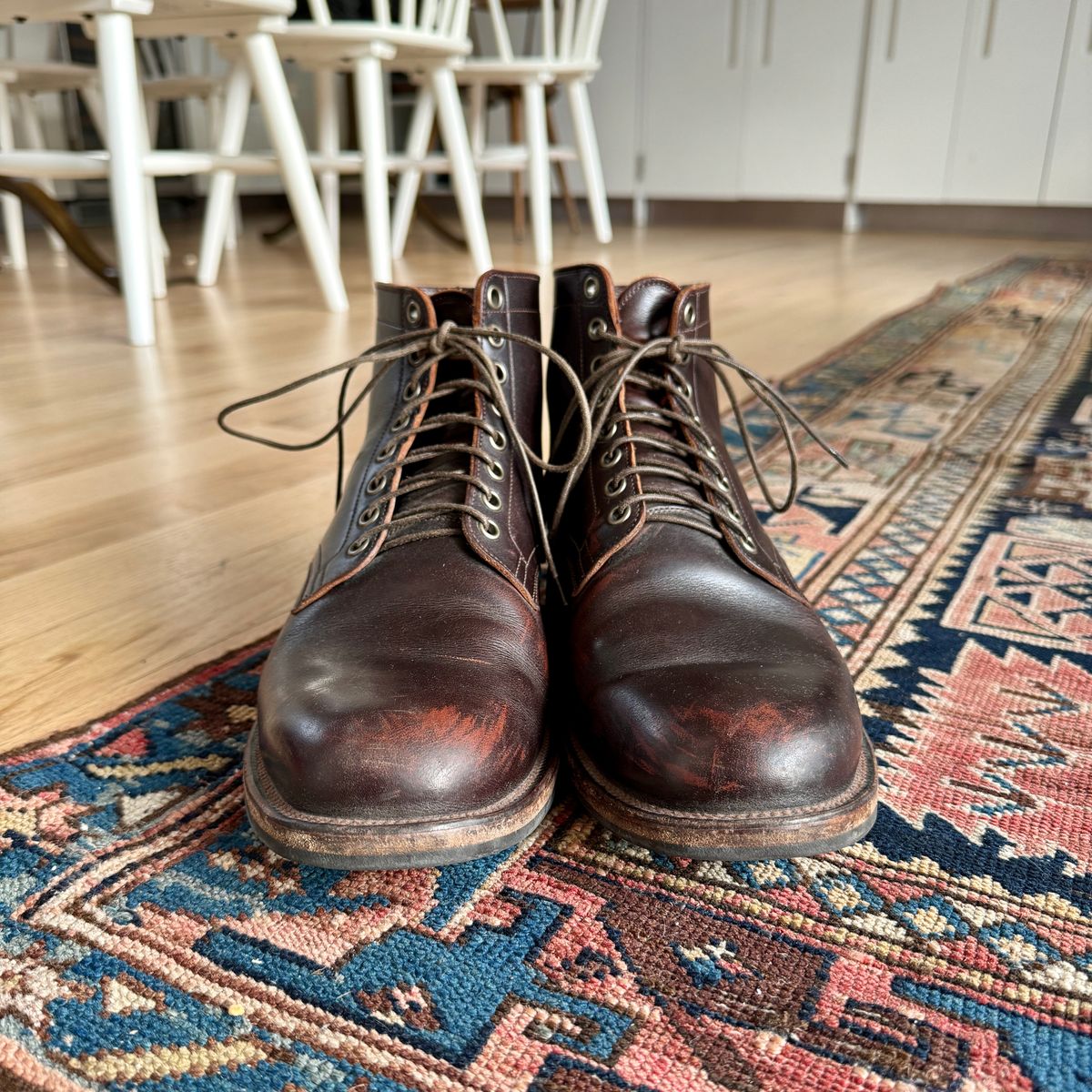 Photo by cordoman on April 5, 2024 of the Viberg Service Boot in Horween Brown Wooly.