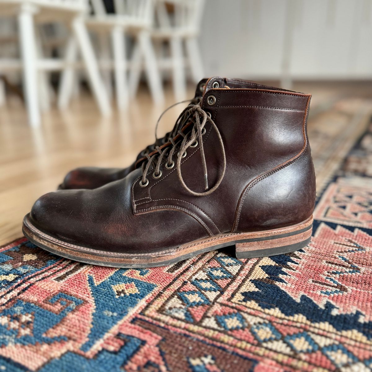 Photo by cordoman on April 5, 2024 of the Viberg Service Boot in Horween Brown Wooly.
