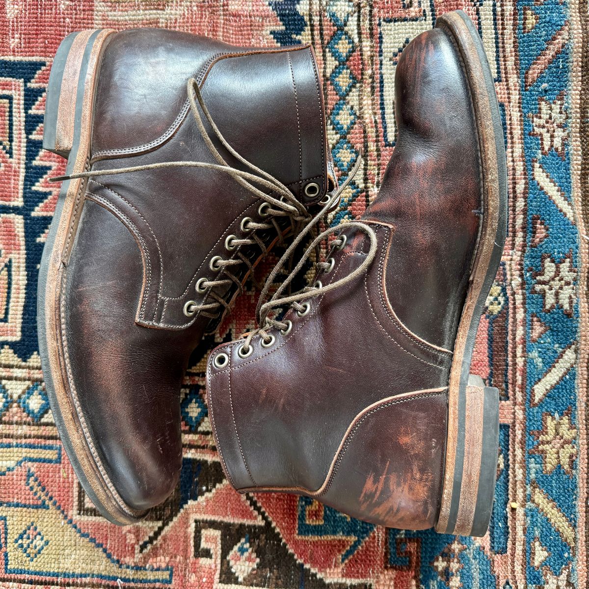 Photo by cordoman on April 5, 2024 of the Viberg Service Boot in Horween Brown Wooly.