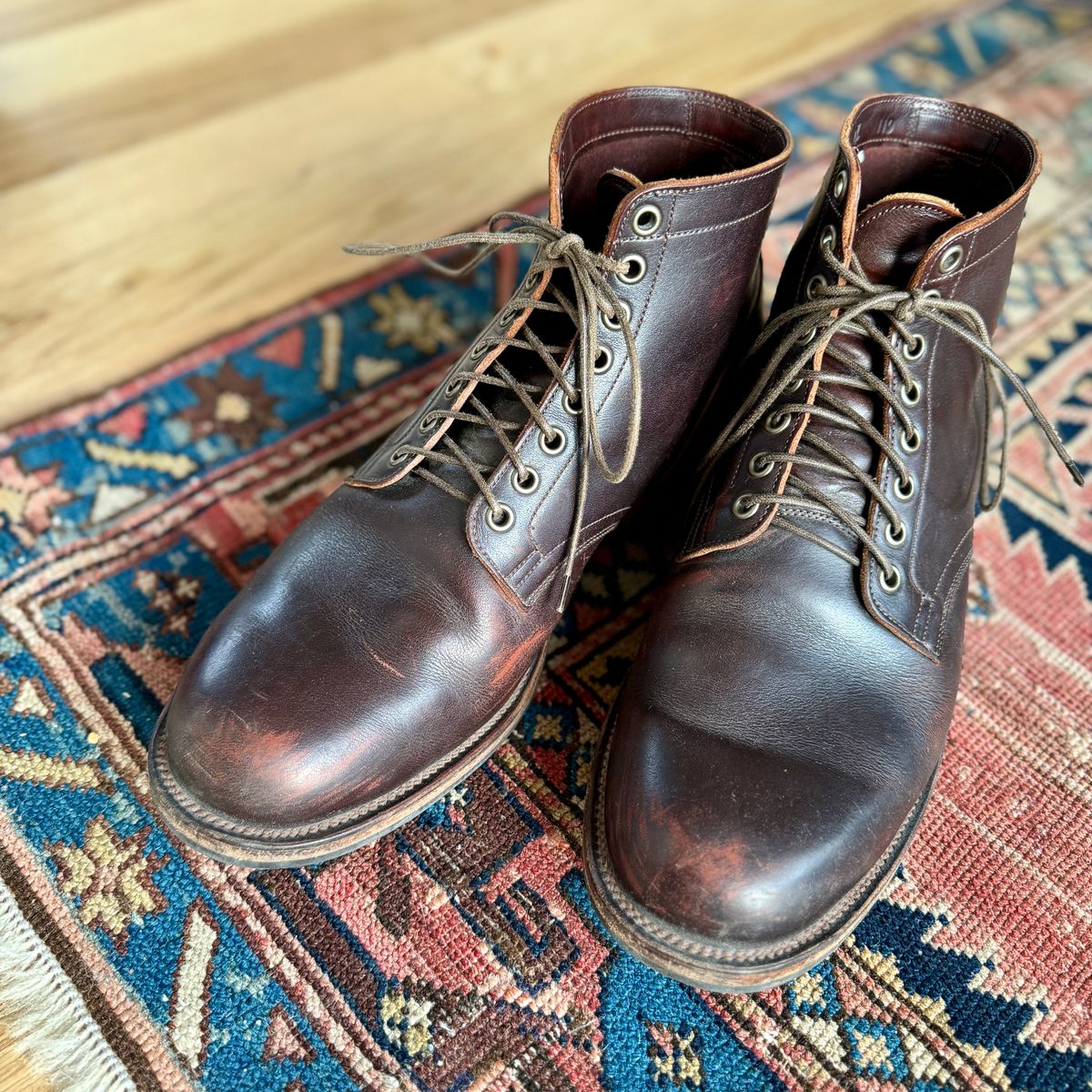 Photo by cordoman on April 5, 2024 of the Viberg Service Boot in Horween Brown Wooly.