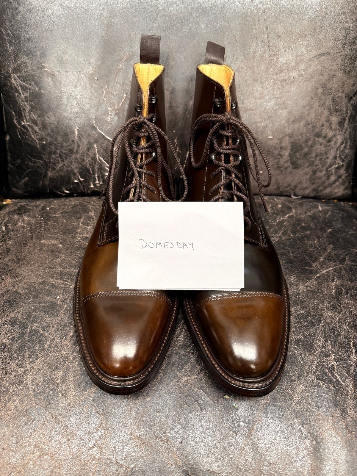 Photo by cordoman on October 15, 2024 of the Crockett & Jones Harlech in Horween Dark Cognac Shell Cordovan.