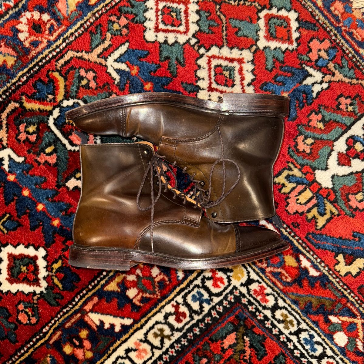 Photo by cordoman on November 6, 2024 of the Crockett & Jones Harlech in Horween Dark Cognac Shell Cordovan.