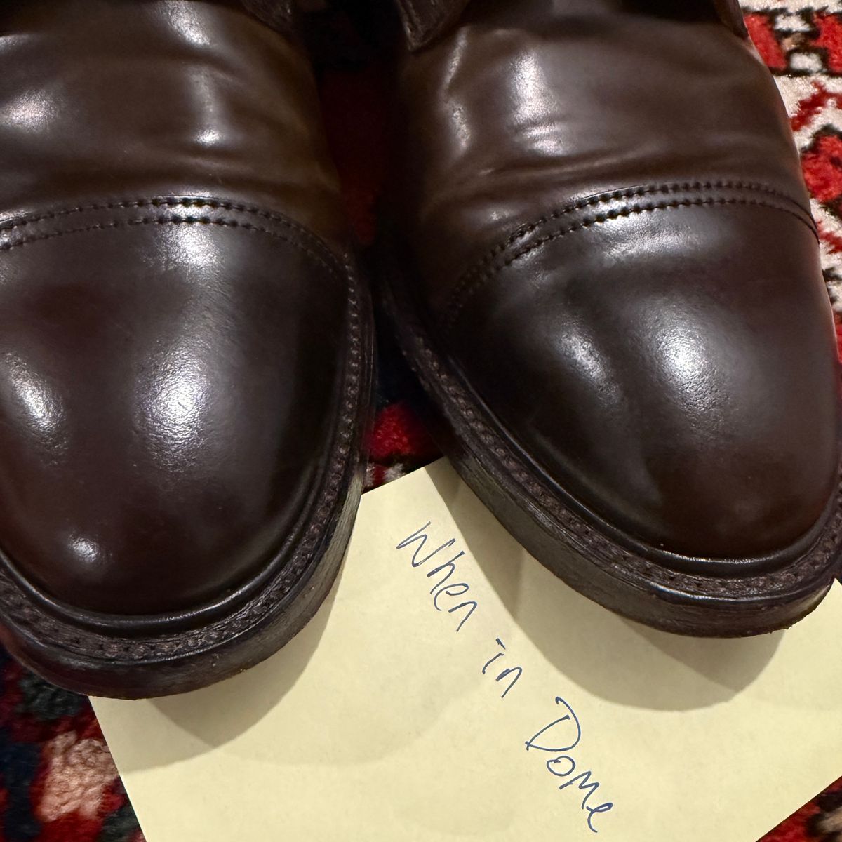 Photo by cordoman on November 6, 2024 of the Crockett & Jones Harlech in Horween Dark Cognac Shell Cordovan.