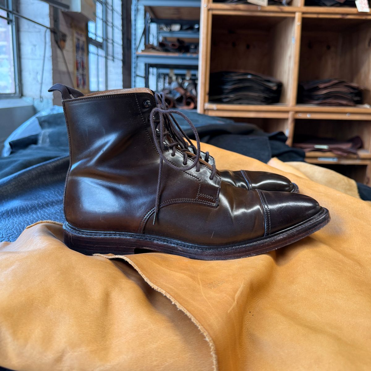 Photo by cordoman on December 4, 2024 of the Crockett & Jones Harlech in Horween Dark Cognac Shell Cordovan.