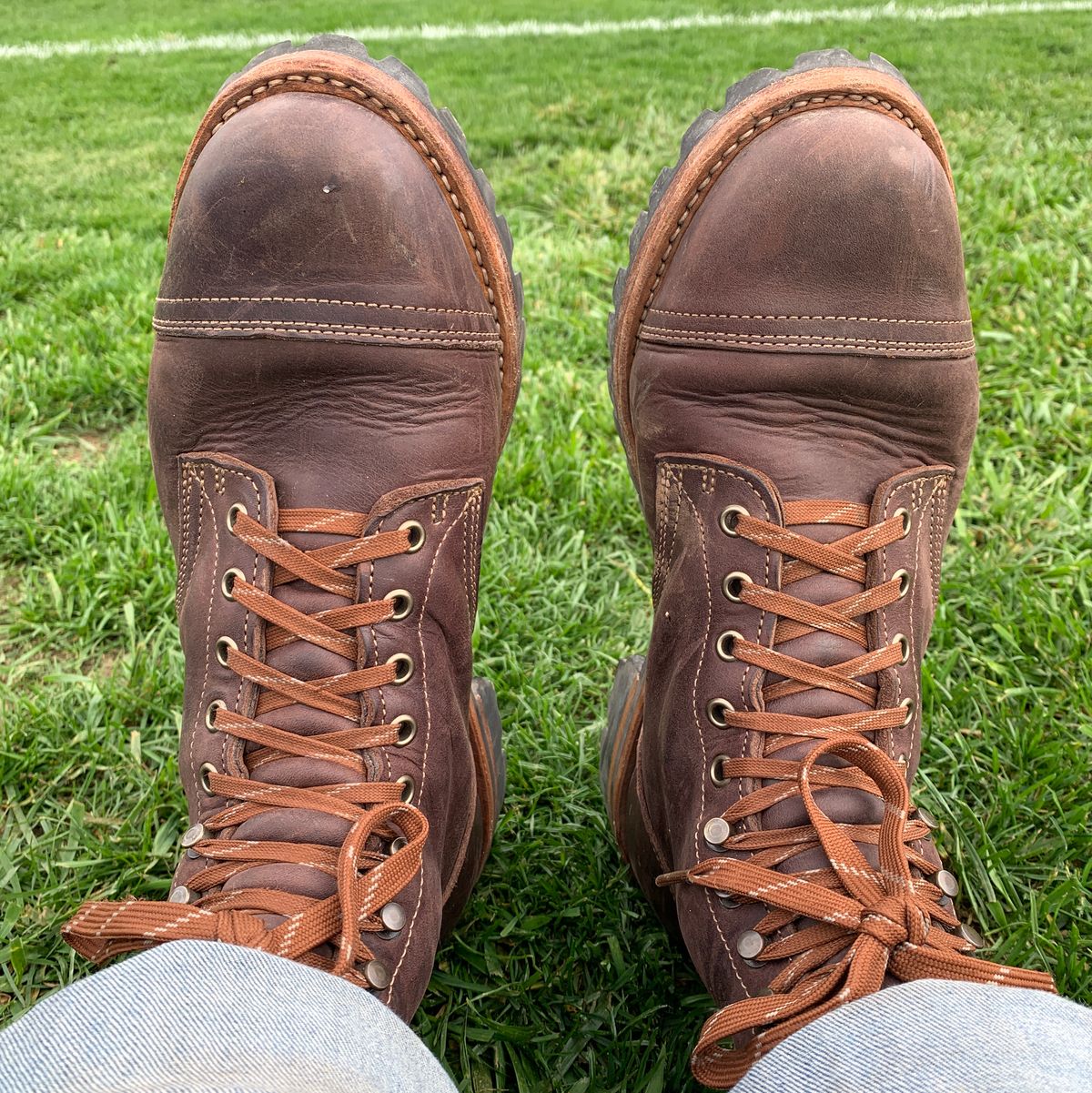 Photo by tinytopey on October 7, 2022 of the Truman Upland Boot in Horween Java Predator.