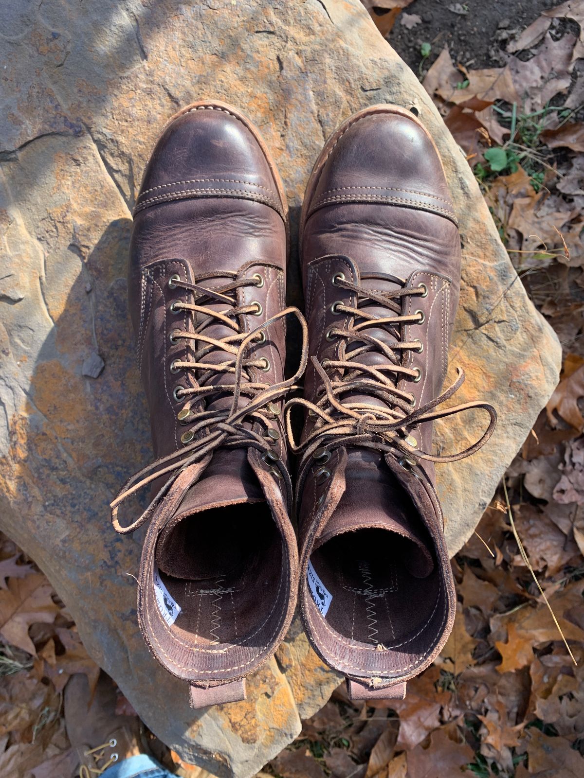 Photo by tinytopey on November 2, 2022 of the Truman Upland Boot in Horween Java Predator.