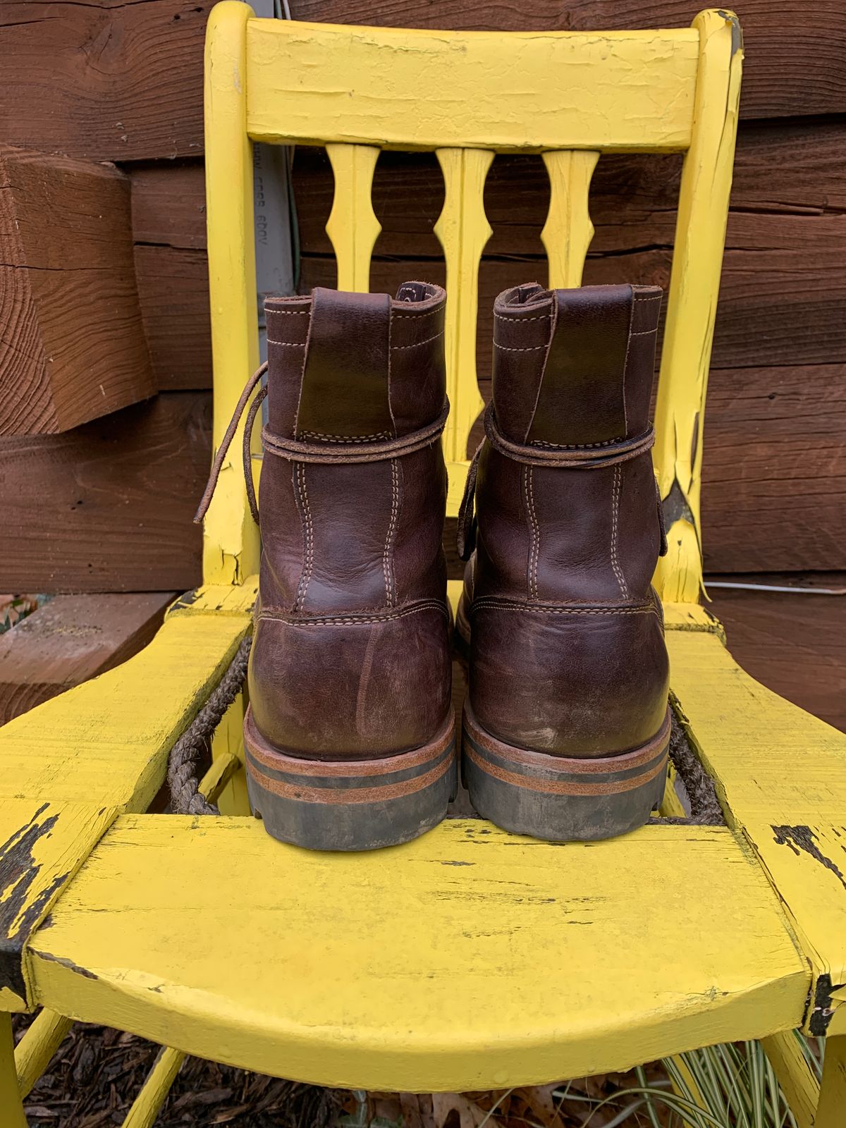 Photo by tinytopey on December 3, 2022 of the Truman Upland Boot in Horween Java Predator.