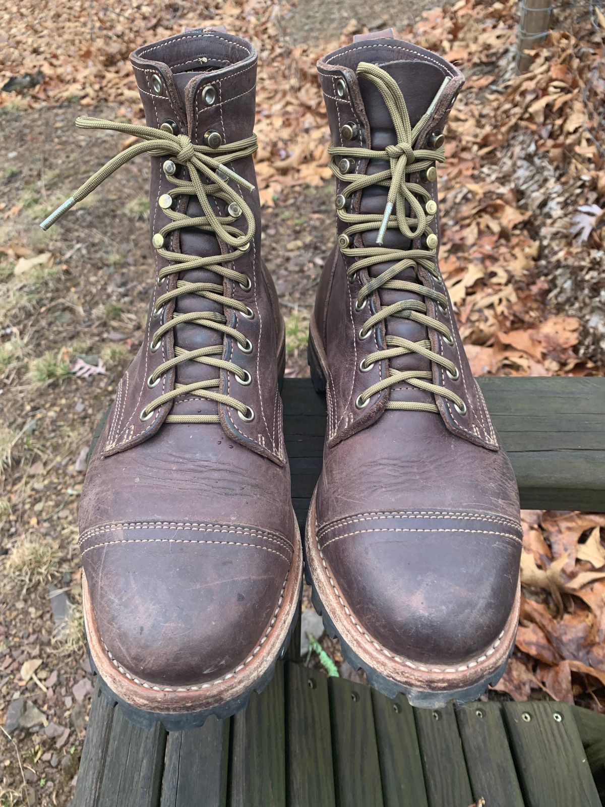 Photo by tinytopey on January 4, 2023 of the Truman Upland Boot in Horween Java Predator.
