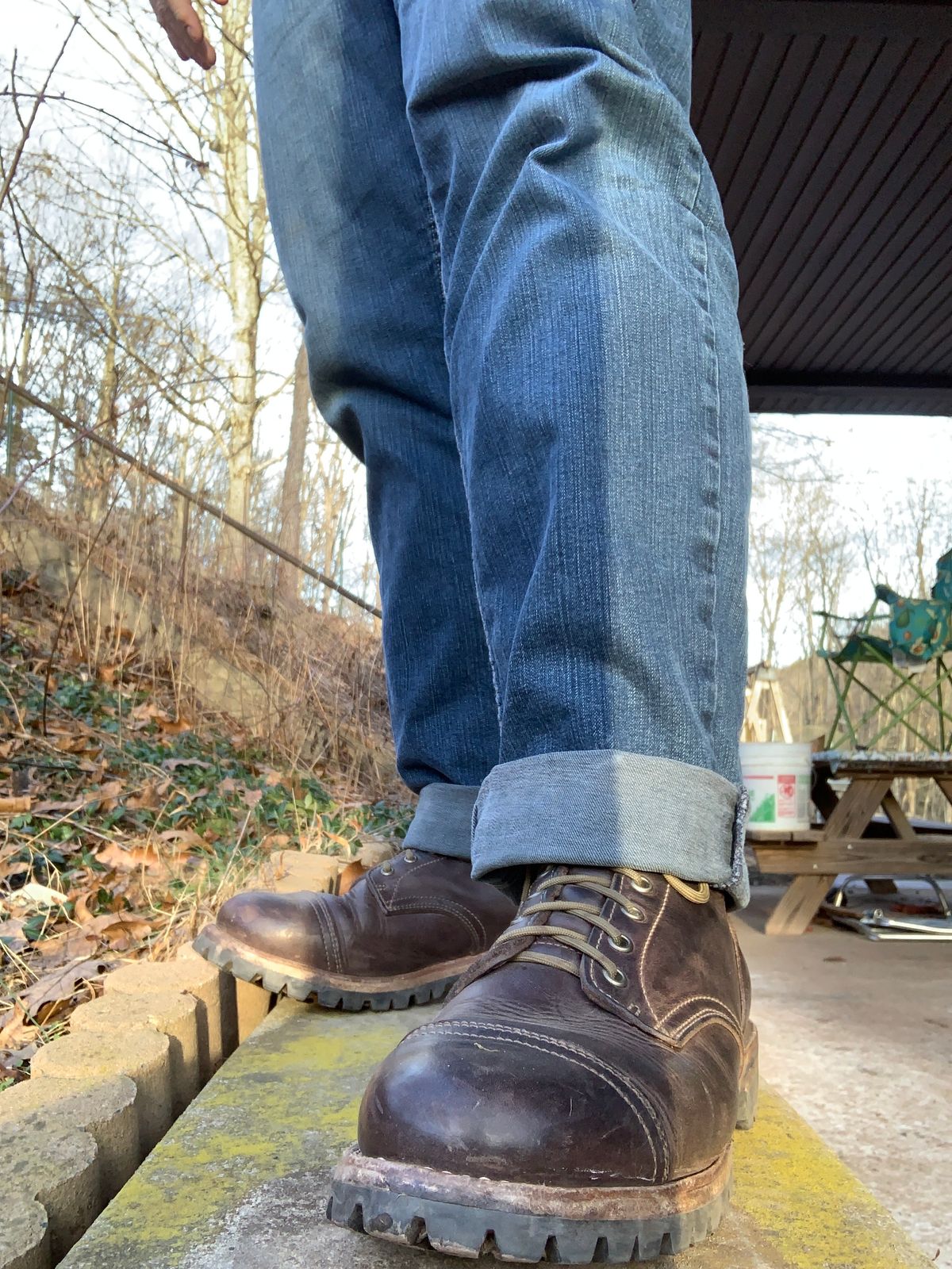 Photo by tinytopey on February 2, 2023 of the Truman Upland Boot in Horween Java Predator.
