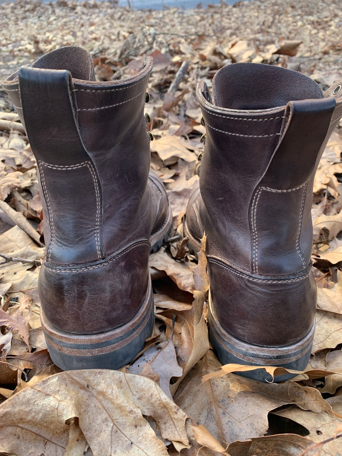 Photo by tinytopey on February 2, 2023 of the Truman Upland Boot in Horween Java Predator.