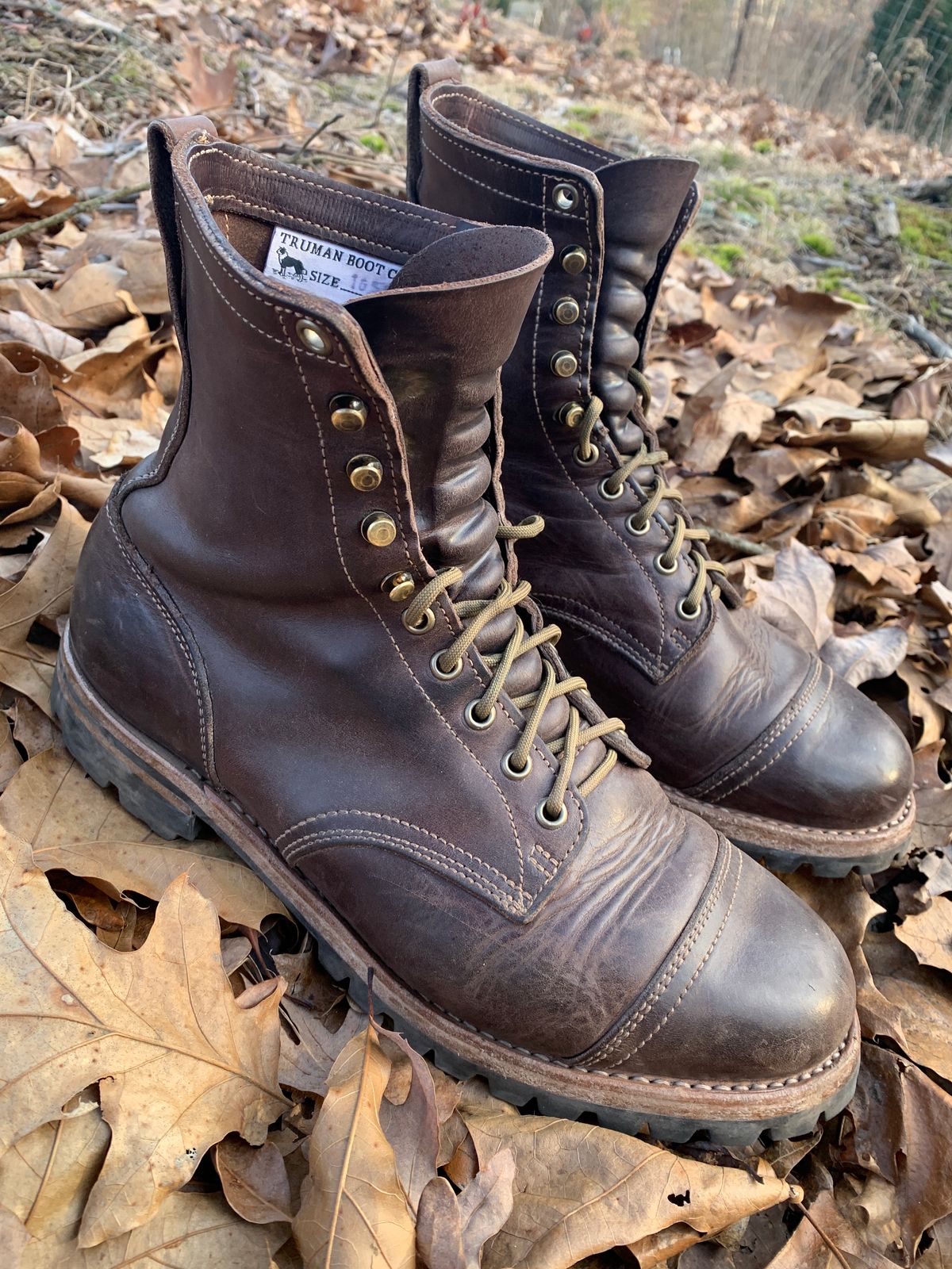 Photo by tinytopey on February 2, 2023 of the Truman Upland Boot in Horween Java Predator.