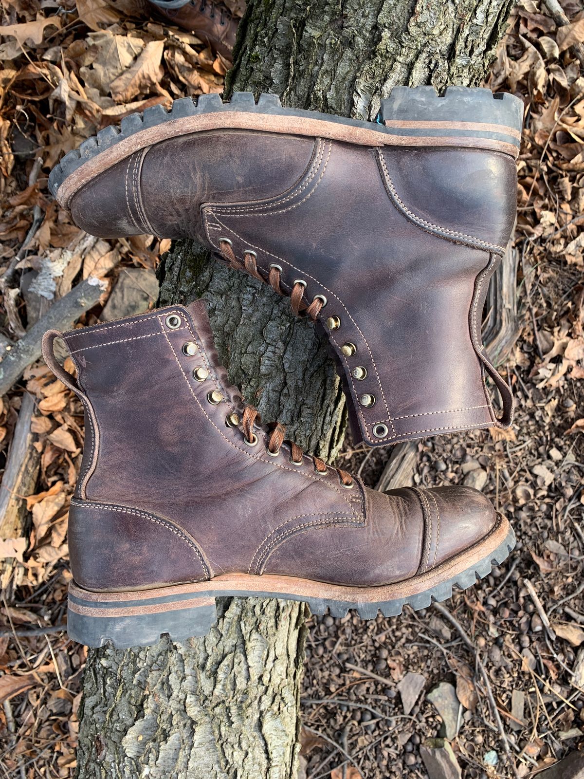 Photo by tinytopey on March 2, 2023 of the Truman Upland Boot in Horween Java Predator.