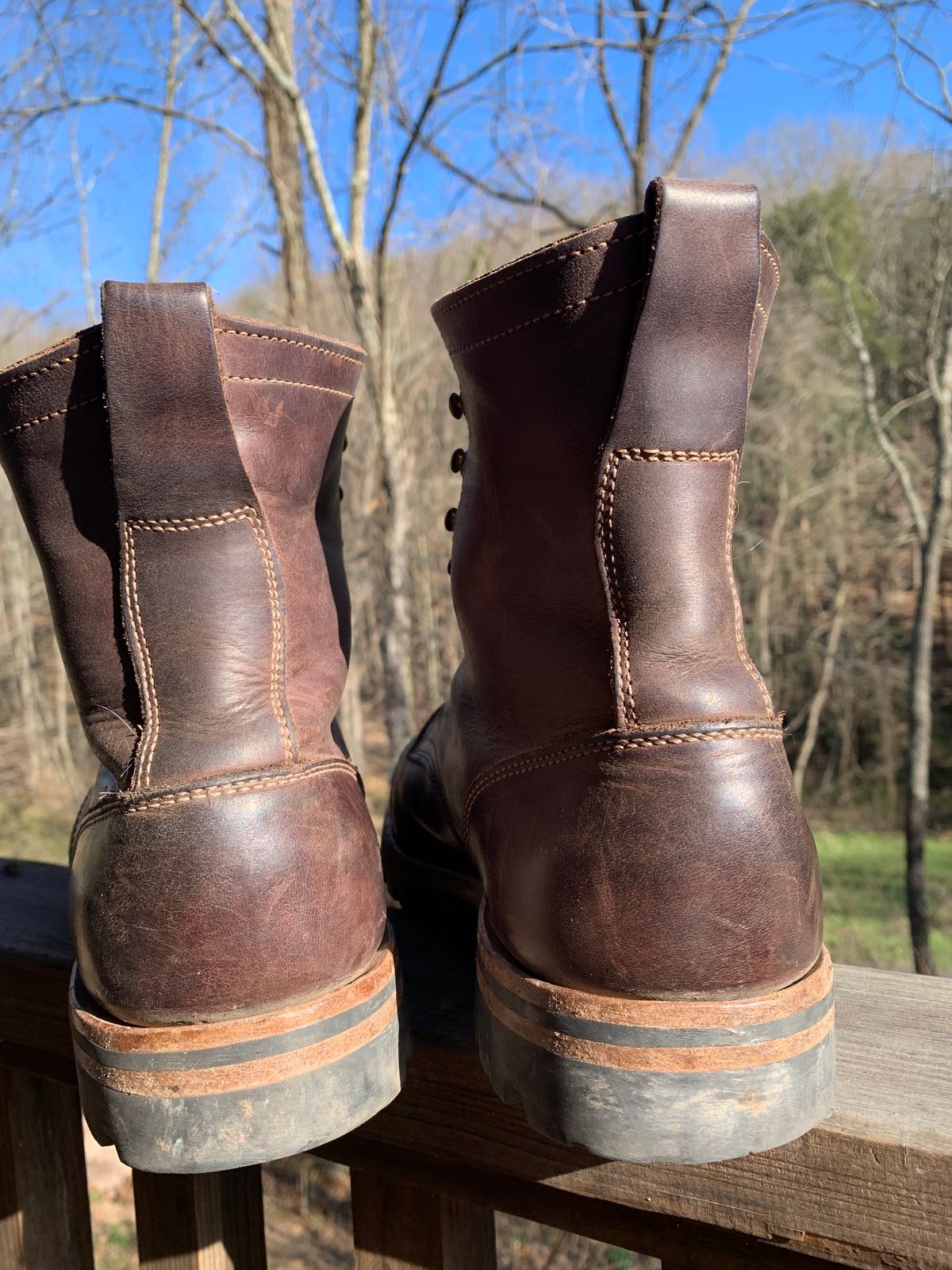 Photo by tinytopey on April 2, 2023 of the Truman Upland Boot in Horween Java Predator.