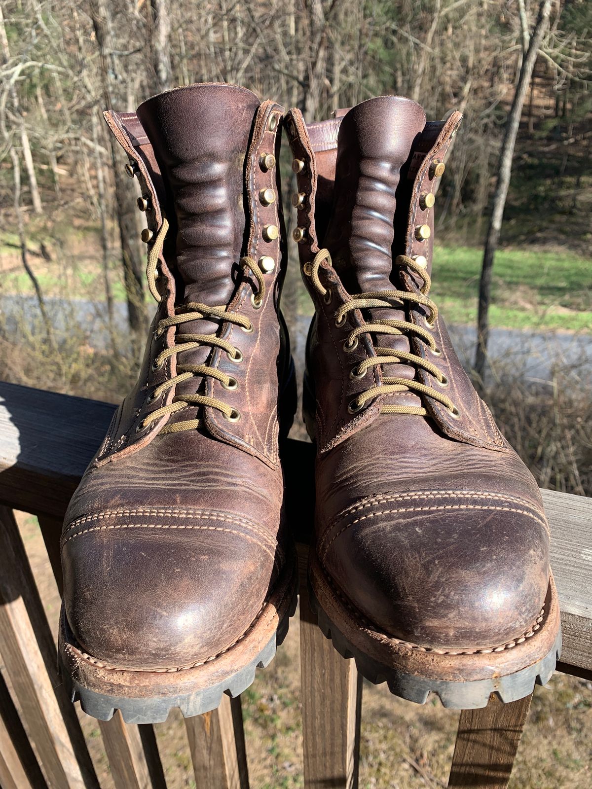 Photo by tinytopey on April 2, 2023 of the Truman Upland Boot in Horween Java Predator.